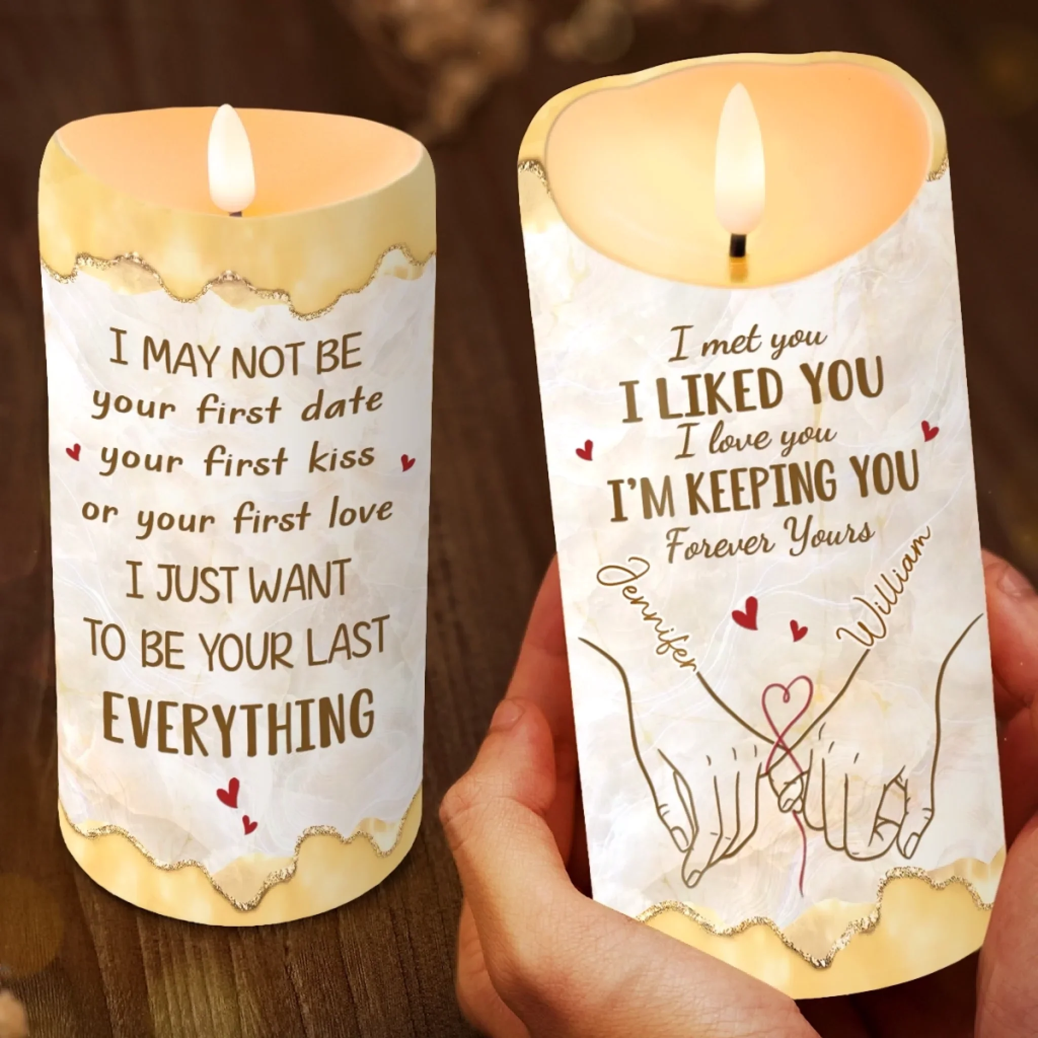 Custom LED Candle - Personalized Anniversary Wedding Gifts For Husband And Wife, Him And Her - You Make My Days Brighter - Image 3