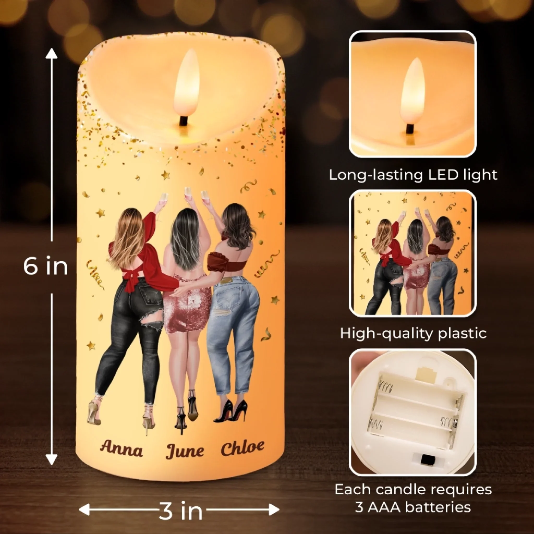 Custom LED Candle - Personalized Best Friend Birthday Gifts For Women, Besties, Sisters, BFF - Every Glow Tells Our Story - Image 4