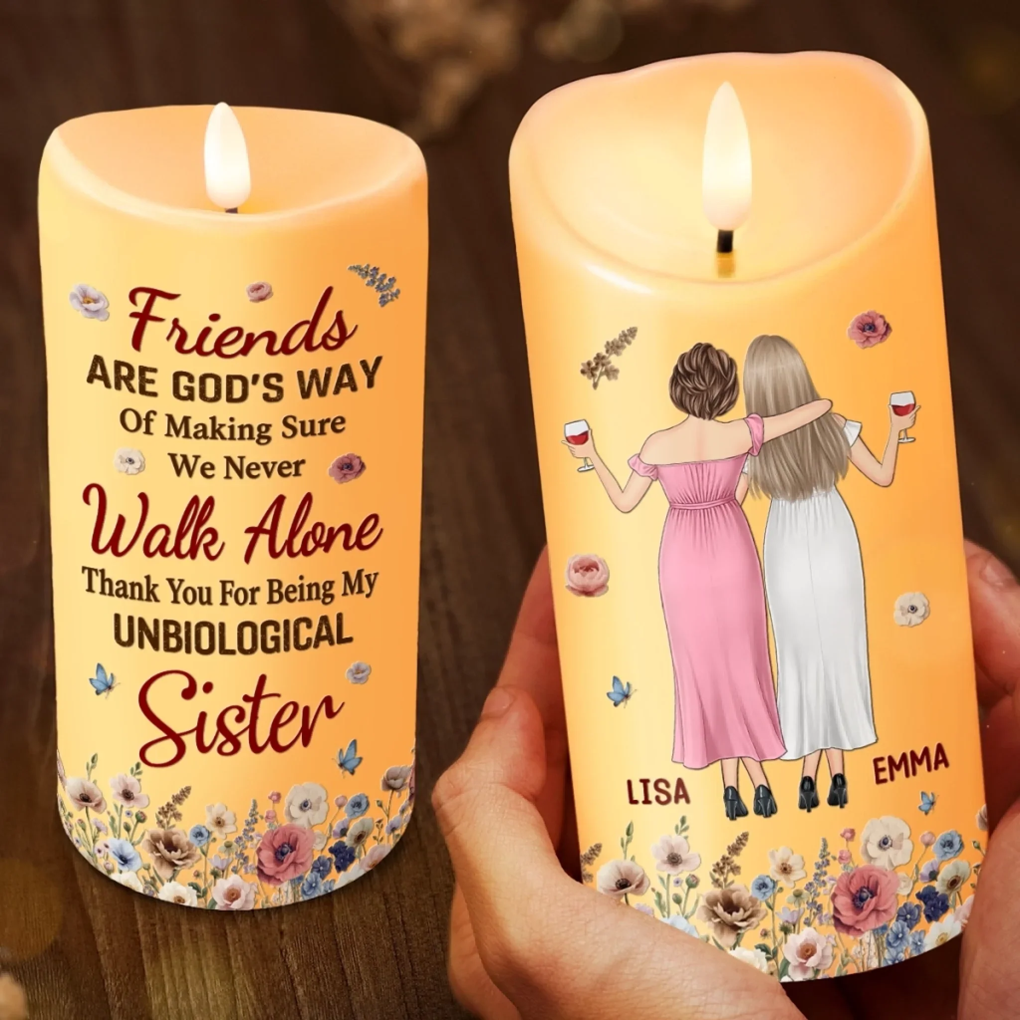 Custom LED Candle - Personalized Best Friend Birthday Gifts For Women, Besties, Sisters, BFF - Moments Glow Brighter - Image 3