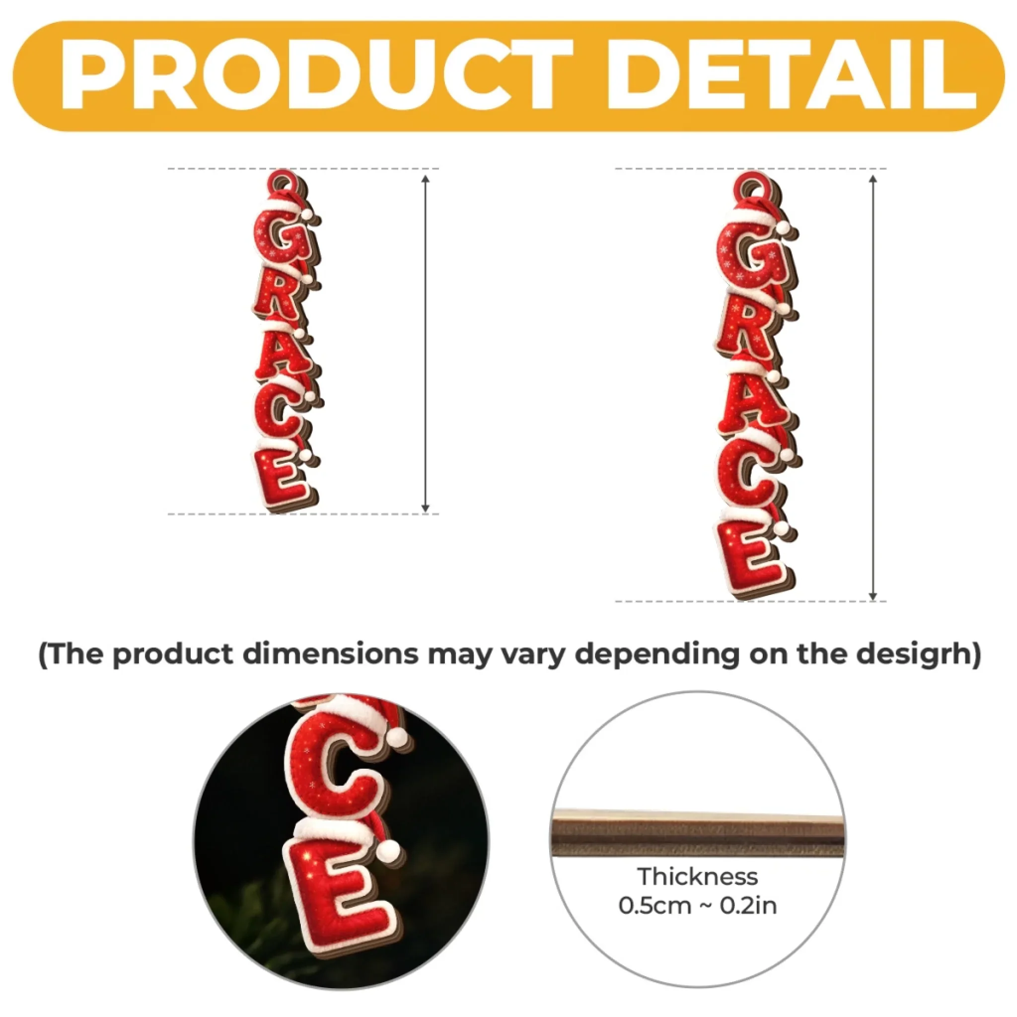 Custom Letter Wooden Ornament - Personalized Christmas Birthday Gifts For Mom, Dad, Brother, Sister, Kids - Built Of Names And Bound By Love - Image 5