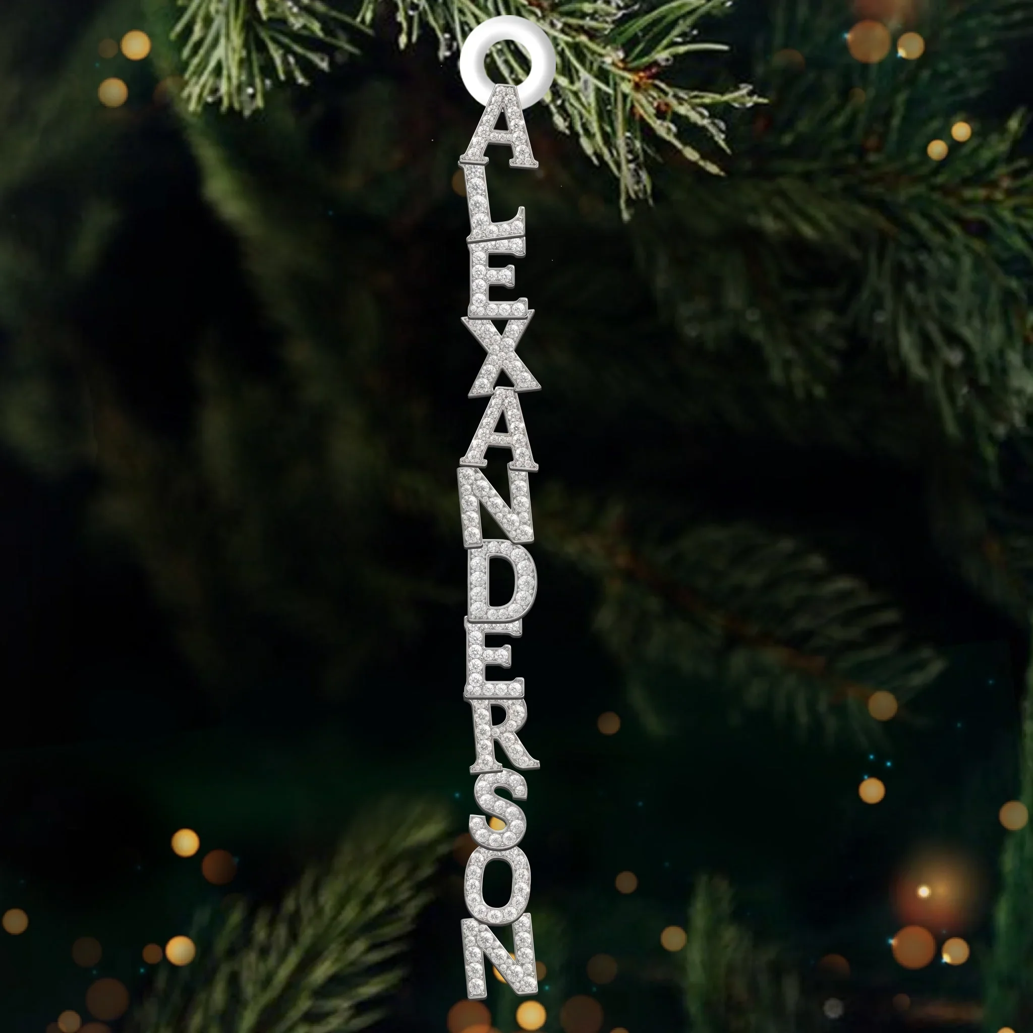 Custom Letter Wooden Ornament - Personalized Christmas Birthday Gifts For Mom, Dad, Brother, Sister, Kids - Gathered In Light And Love - Image 2