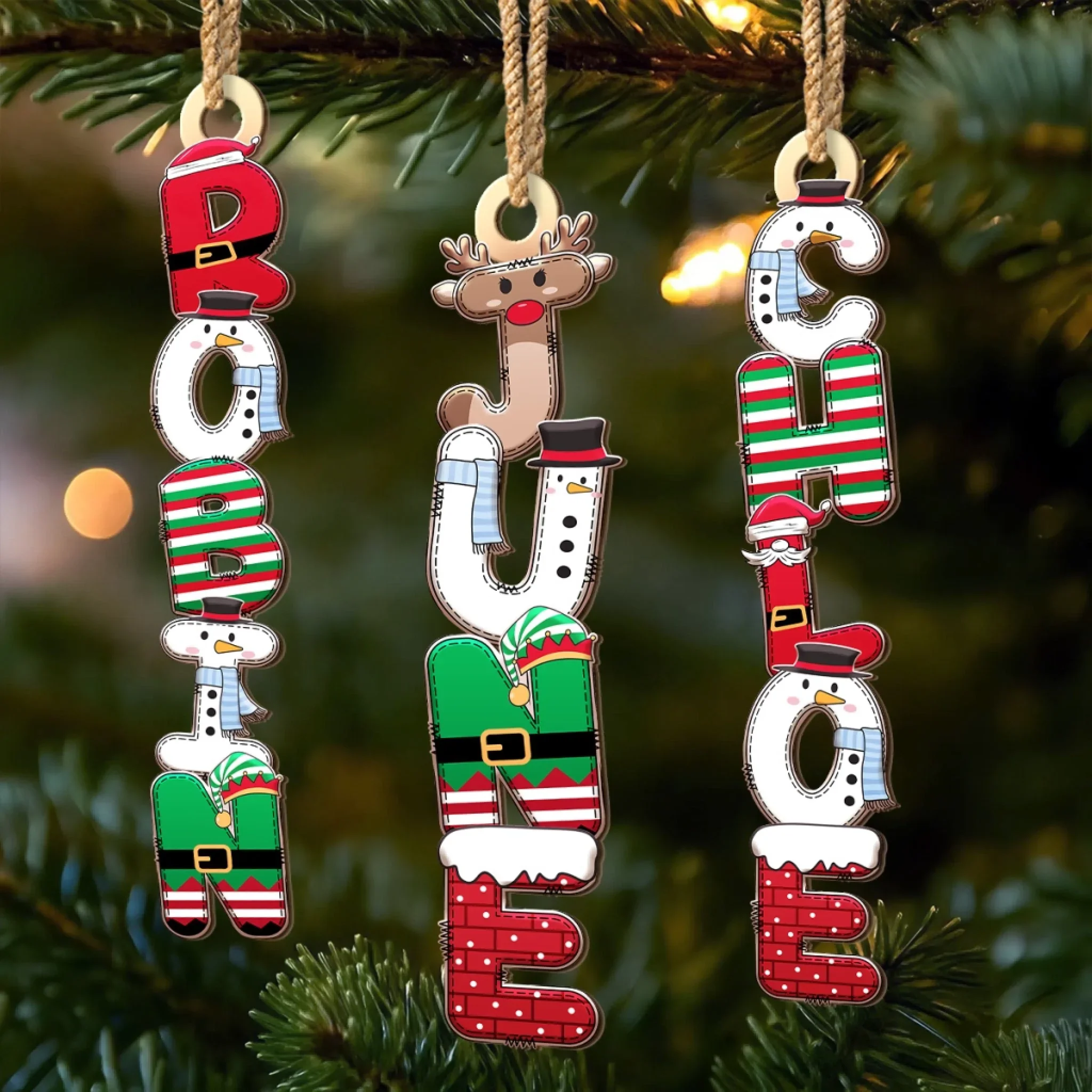 Custom Letter Wooden Ornament - Personalized Christmas Birthday Gifts For Mom, Dad, Brother, Sister, Kids - Hang The Memories - Image 3