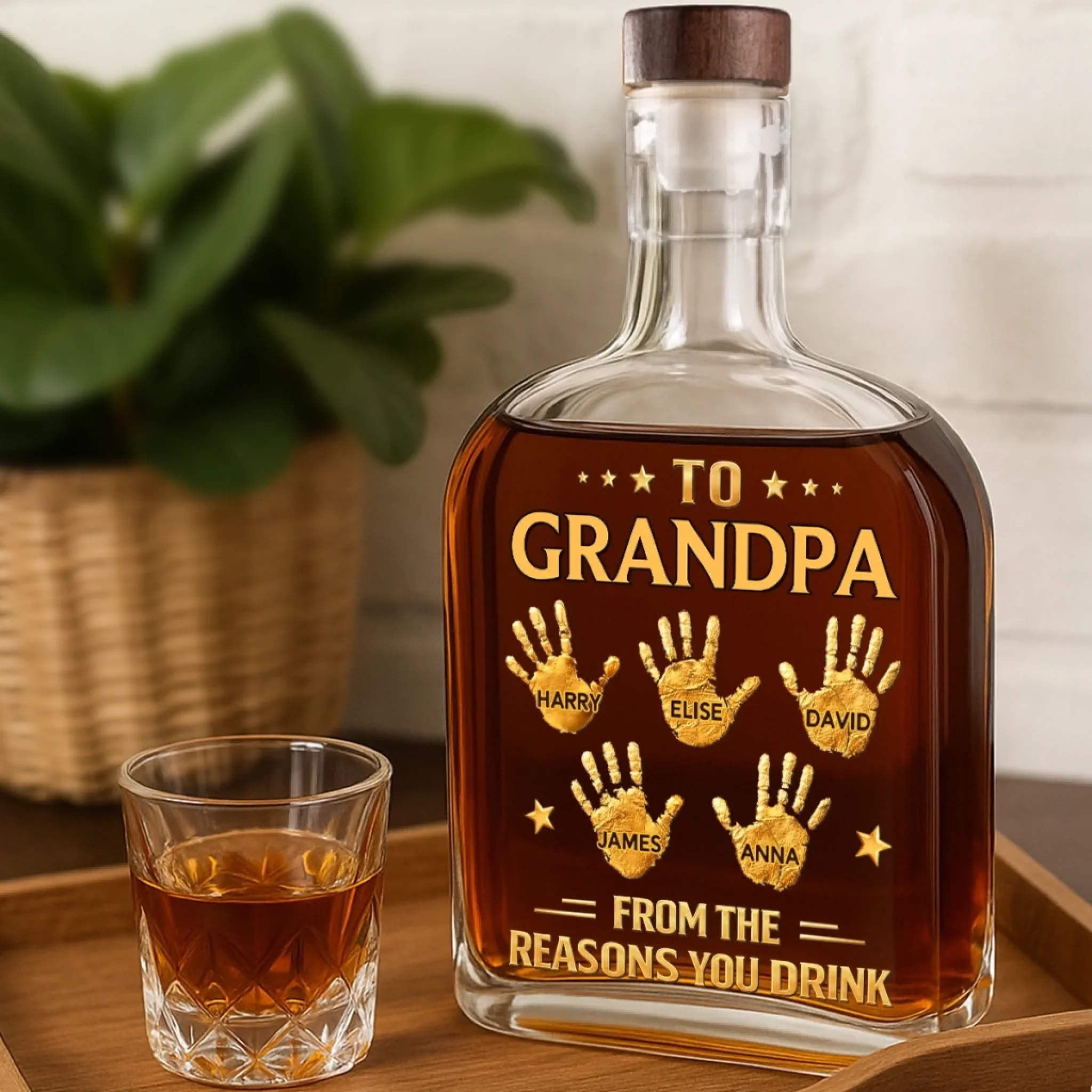 Custom Liquor Decanter - Personalized Birthday Gifts For Dad, Grandpa - Dad And Grandpa Forever - Image 3