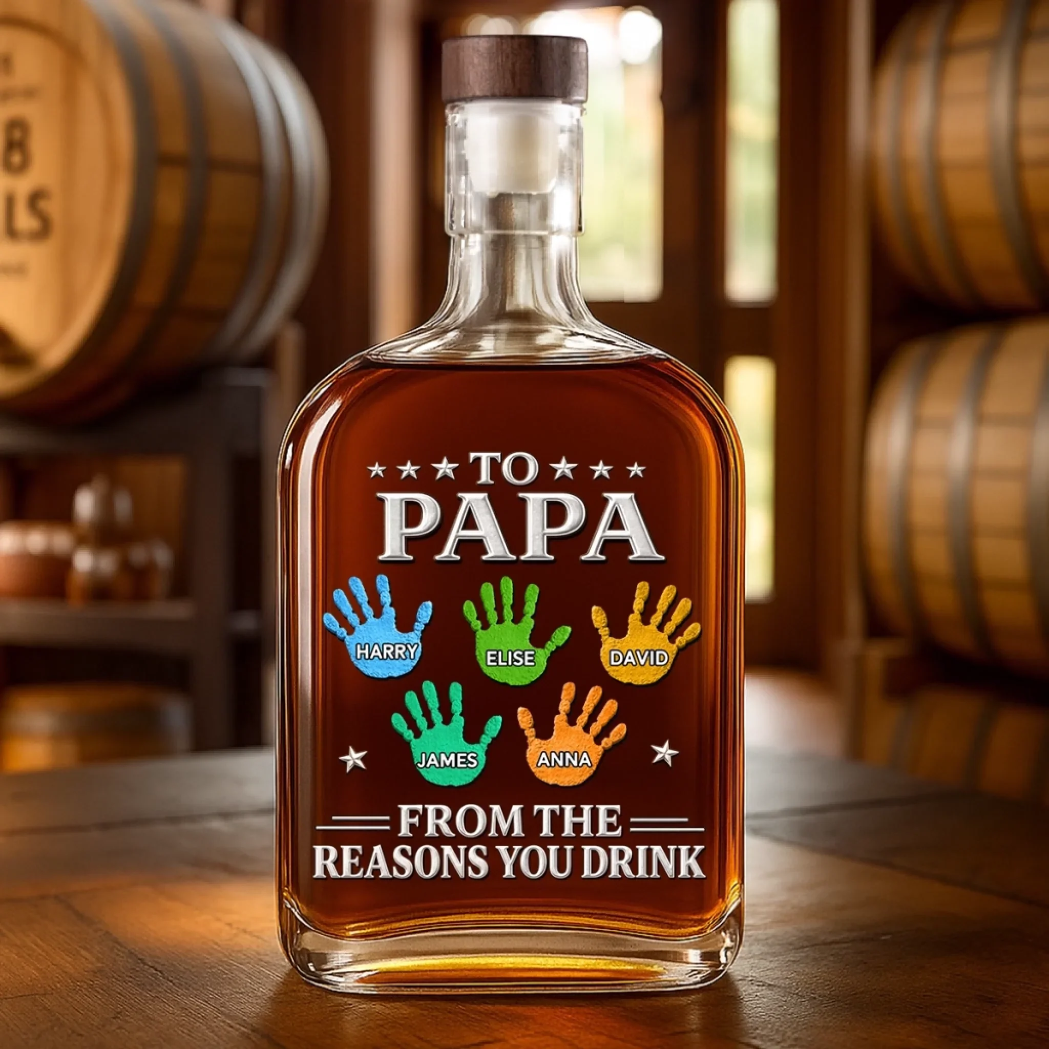 Custom Liquor Decanter - Personalized Father's Day Birthday Gifts For Dad, Grandpa - Dad Love Leads The Way - Image 3