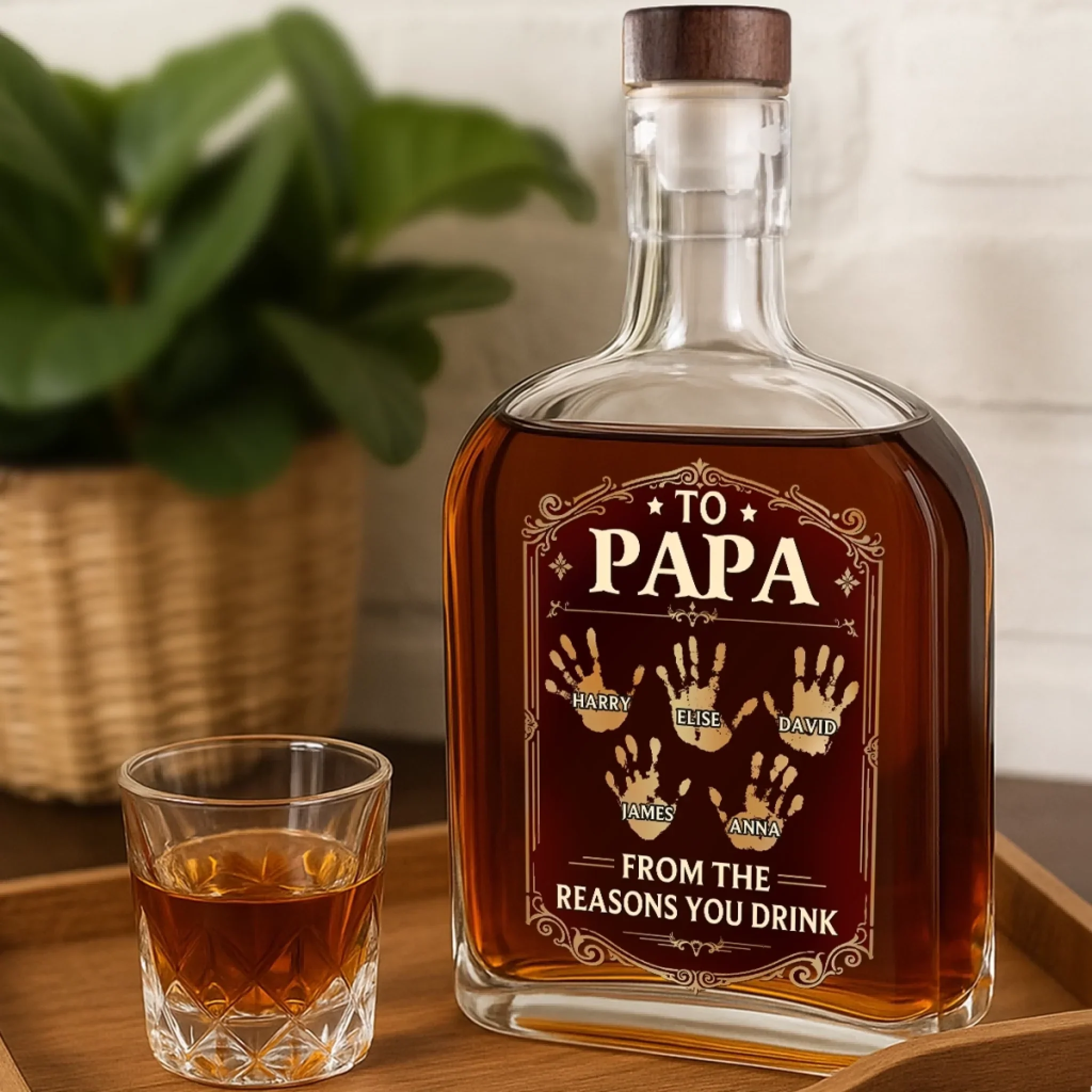Custom Liquor Decanter - Personalized Father's Day Birthday Gifts For Dad, Grandpa - Dad Makes Life Better - Image 3