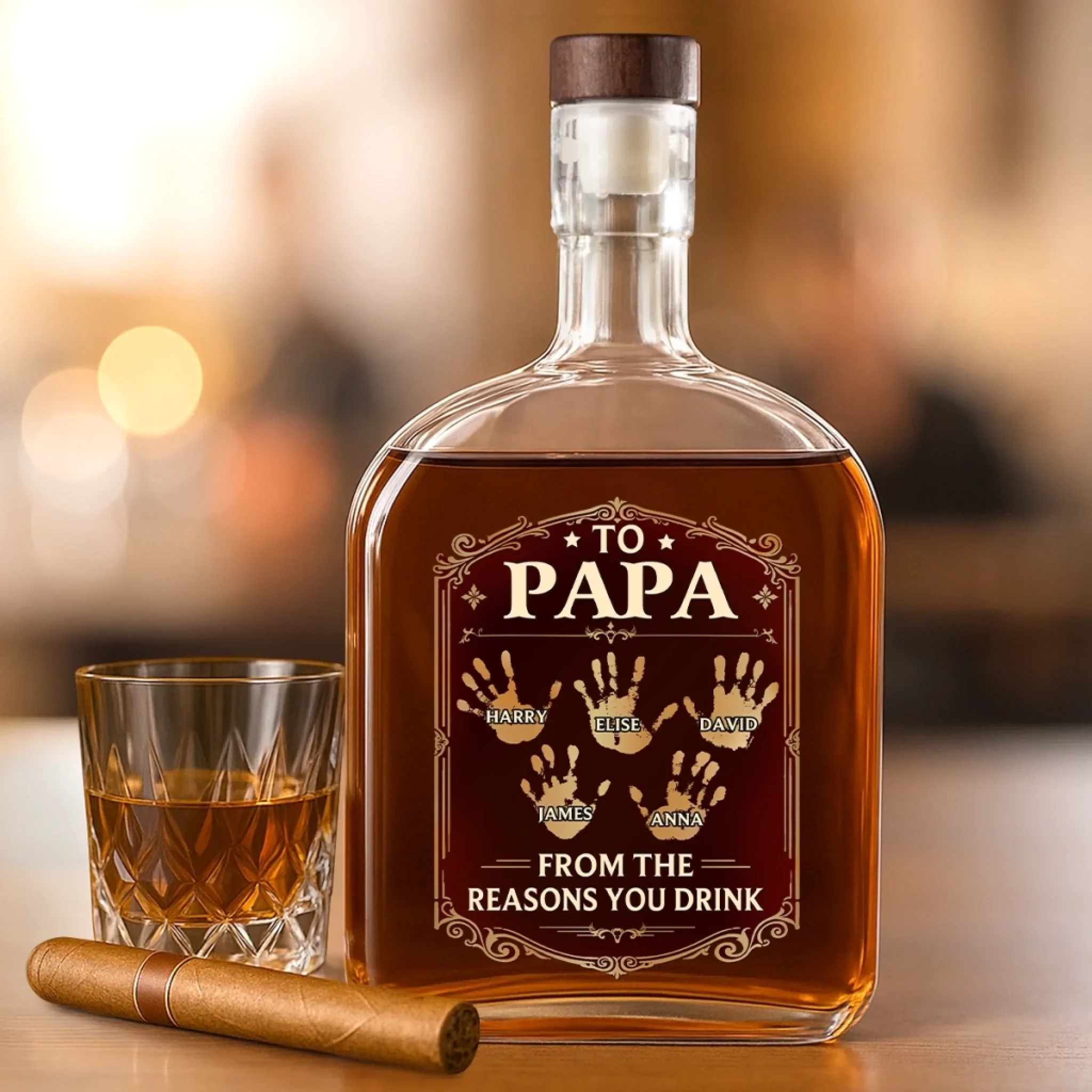 Custom Liquor Decanter - Personalized Father's Day Birthday Gifts For Dad, Grandpa - Dad Makes Life Better - Image 4