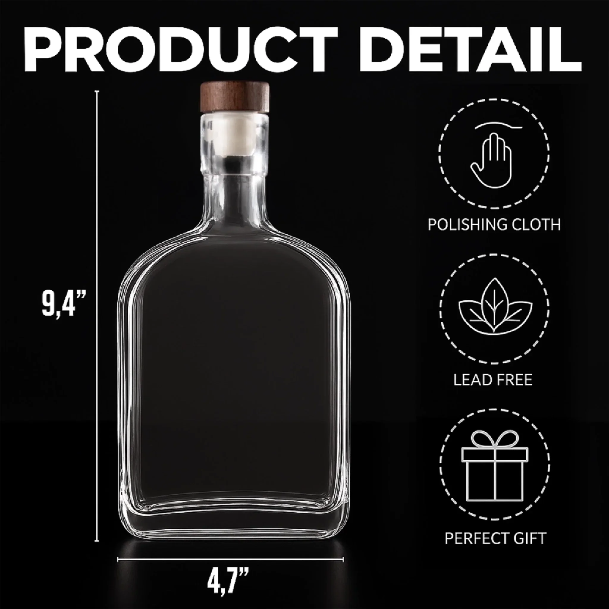 Custom Liquor Decanter - Personalized Father's Day Birthday Gifts For Dad, Grandpa - Forever Thankful For Dad - Image 5