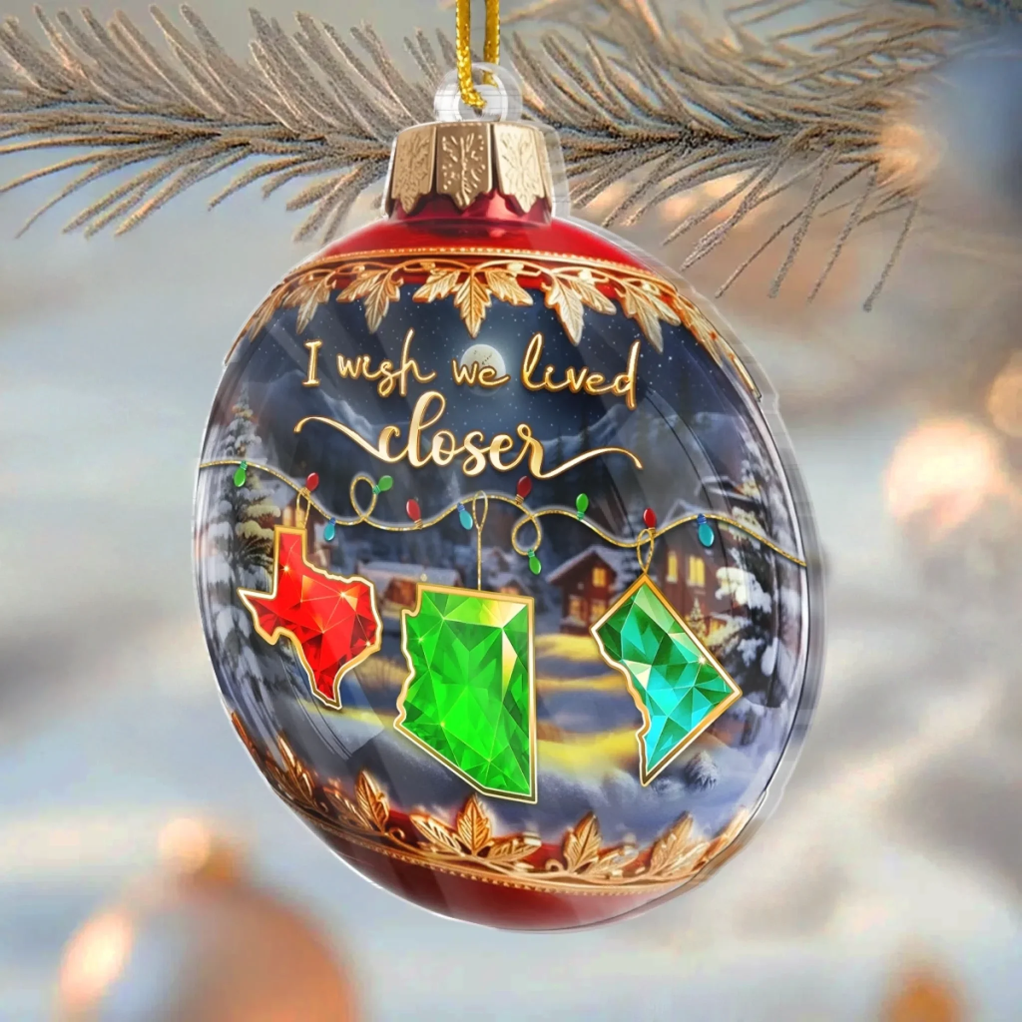 Custom Long Distance Acrylic Ornament - Personalized Best Friend Christmas Birthday Gifts For Women, Besties, Sisters, BFF - Miles Apart Hearts Stay Close - Image 3