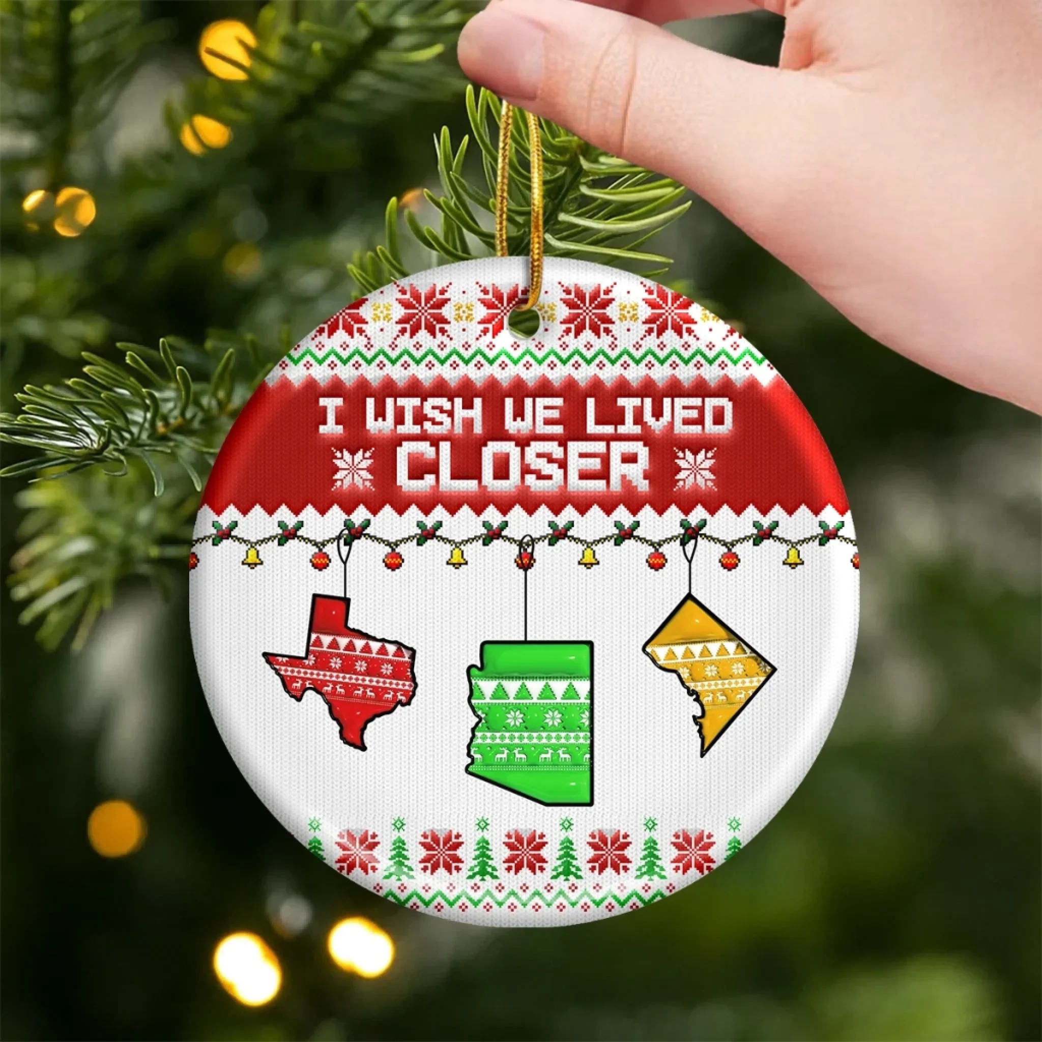 Custom Long Distance Ceramic Ornament - Personalized Best Friend Christmas Birthday Gifts For Women, Besties, Sisters, BFF - Always Close No Matter Miles - Image 3