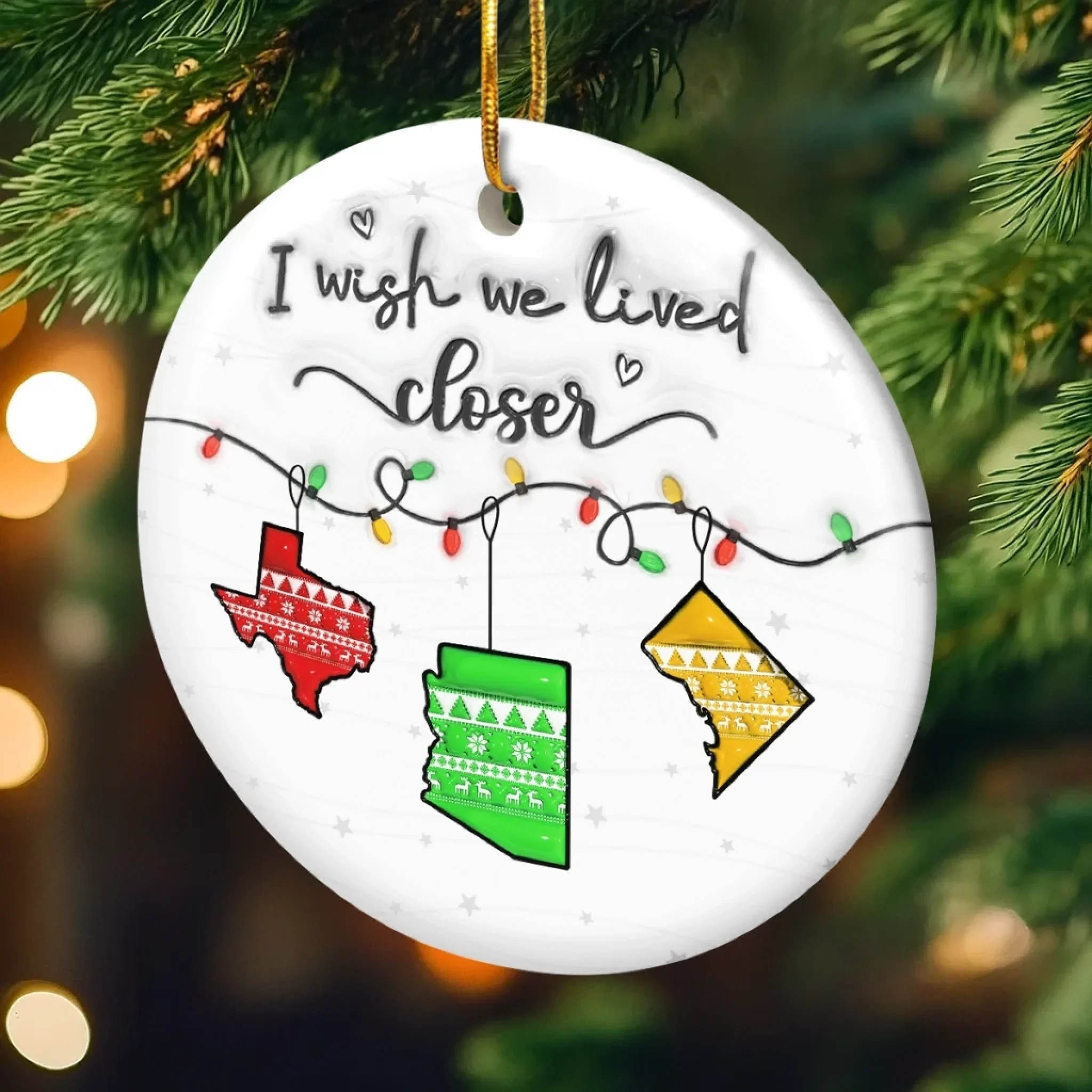 Custom Long Distance Ceramic Ornament - Personalized Best Friend Christmas Birthday Gifts For Women, Besties, Sisters, BFF - Miles Apart Still Connected - Image 4
