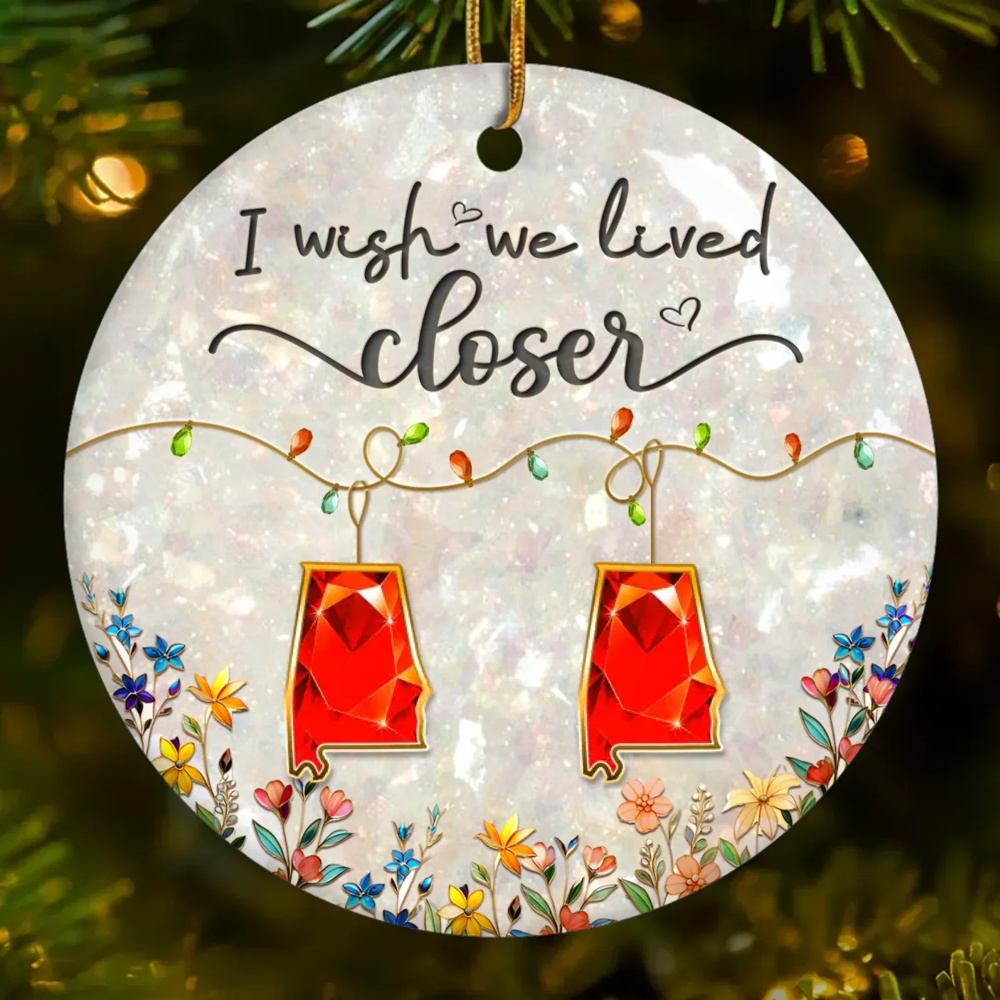 Custom Long Distance Ceramic Ornament - Personalized Best Friend Christmas Birthday Gifts For Women, Besties, Sisters, BFF - Our Bond Travels Every Mile - Image 2