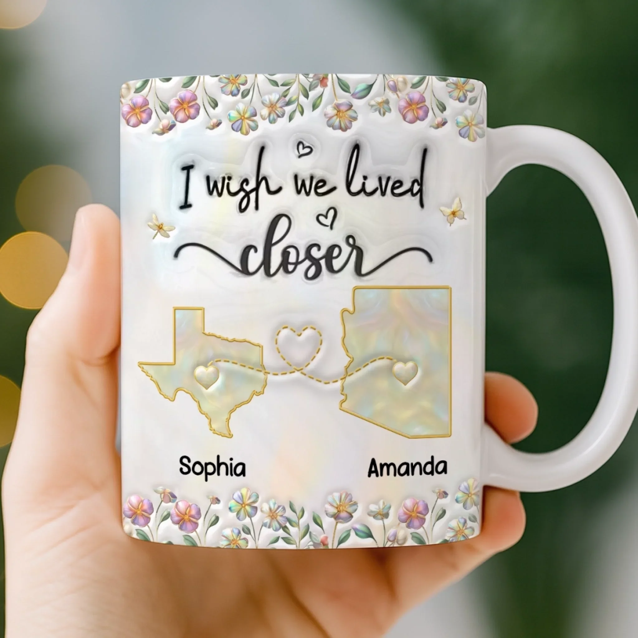 Custom Long Distance Mug - Personalized Best Friend Birthday Gifts For Women, Besties, Sisters, BFF - Distance Means So Little - Image 4