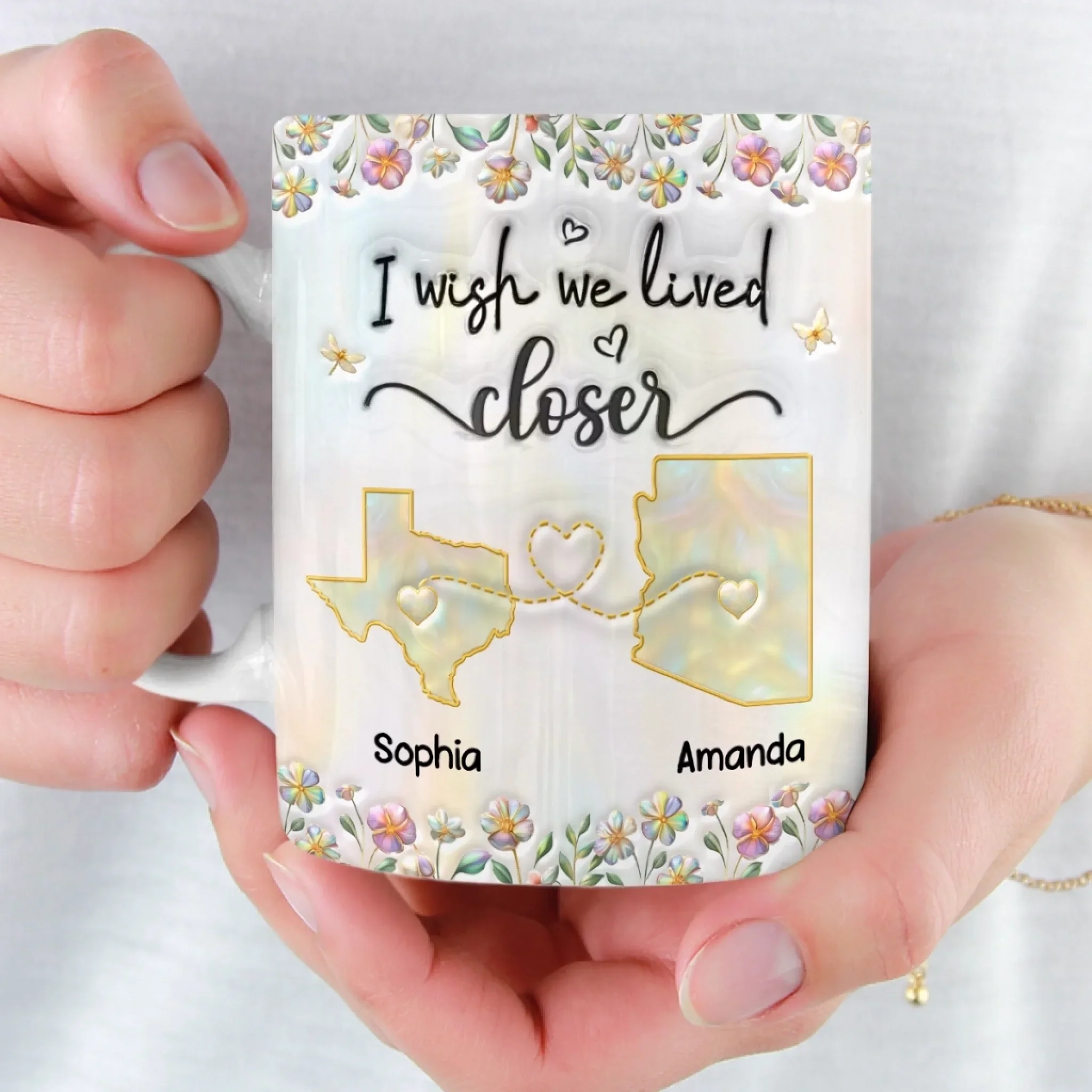 Custom Long Distance Mug - Personalized Best Friend Birthday Gifts For Women, Besties, Sisters, BFF - Distance Means So Little - Image 6