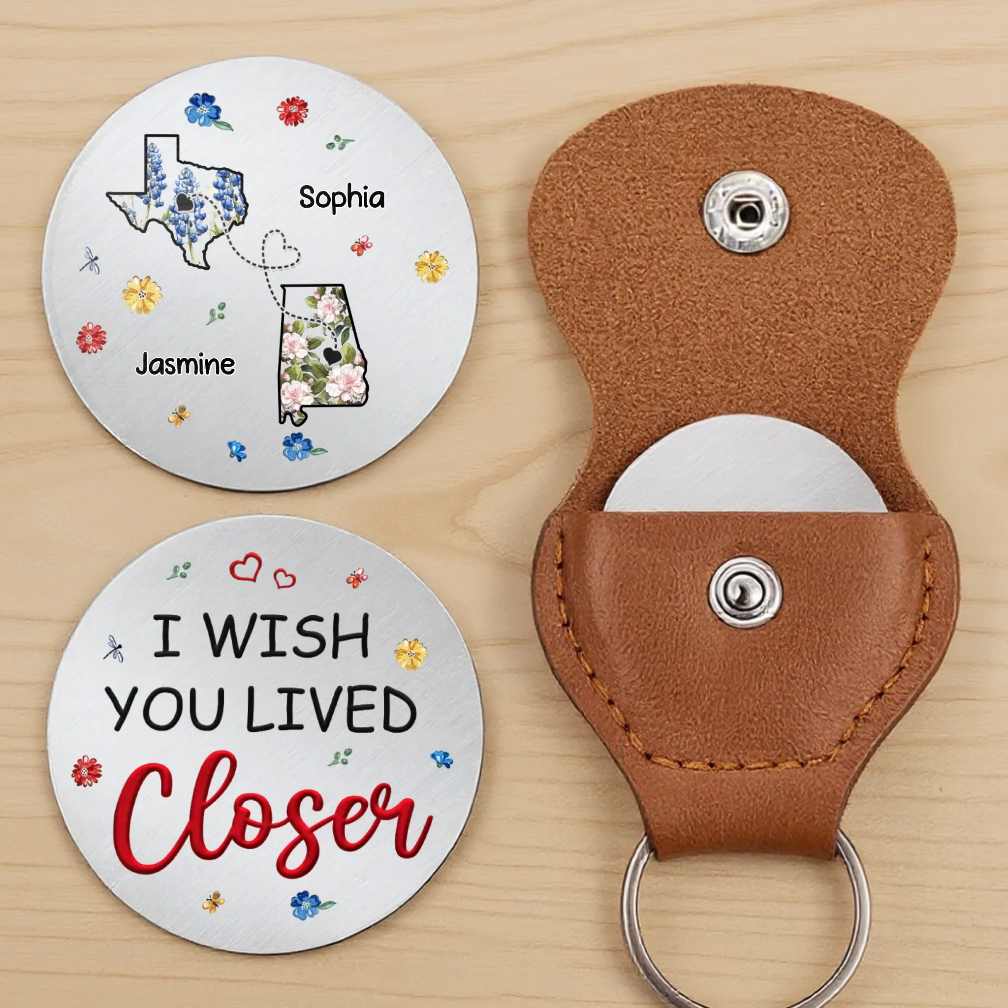 Custom Long Distance Pocket Hug - Personalized Best Friend Birthday Gifts For Women, Besties, Sisters, BFF - Friendship Travels Far - Image 2