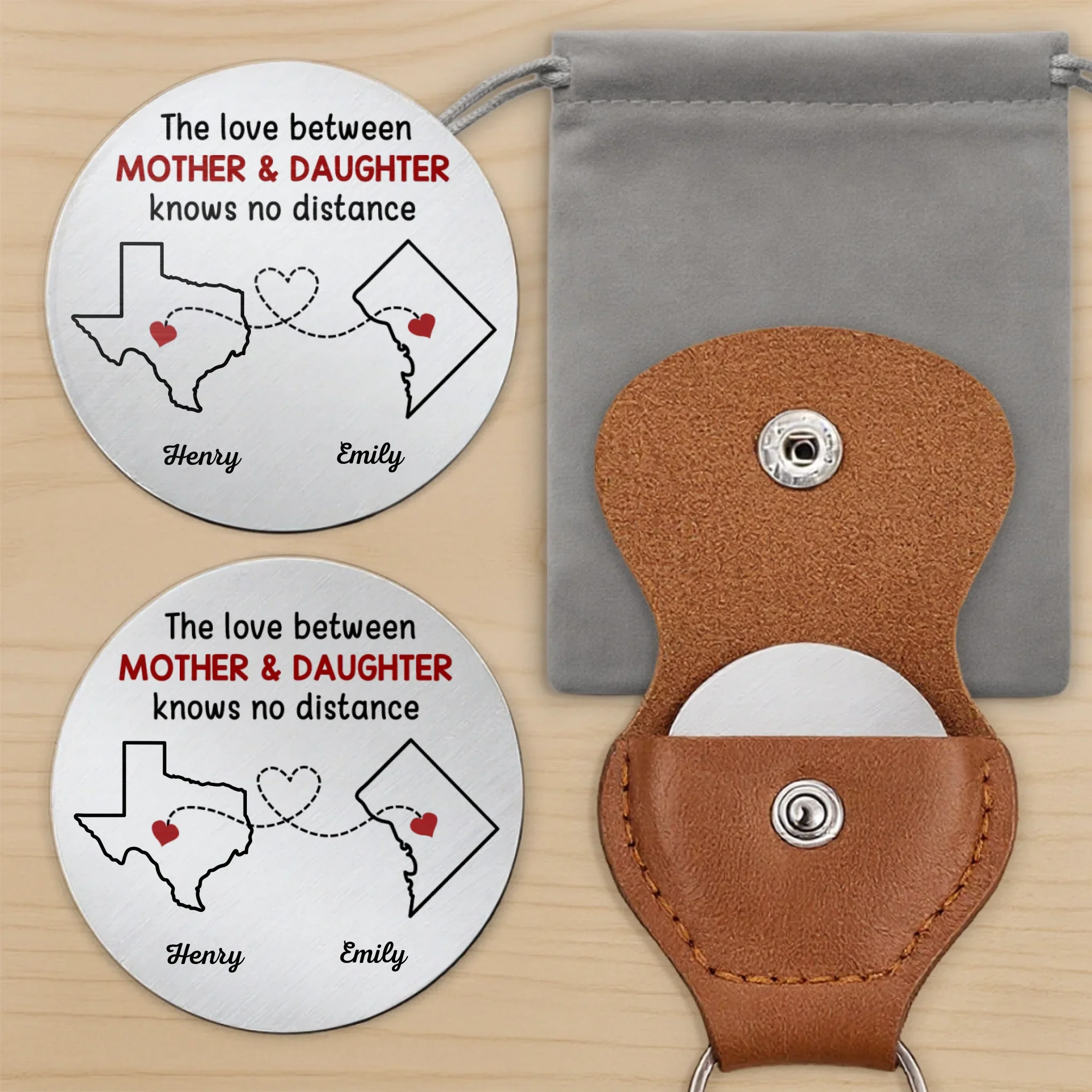Custom Long Distance Pocket Hug - Personalized Birthday Gifts For Mom, Dad - Love Knows No State Lines - Image 7