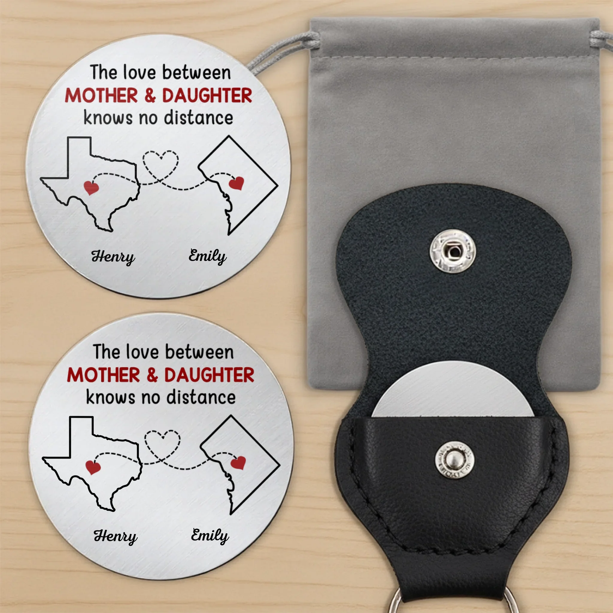 Custom Long Distance Pocket Hug - Personalized Birthday Gifts For Mom, Dad - Love Knows No State Lines - Image 8