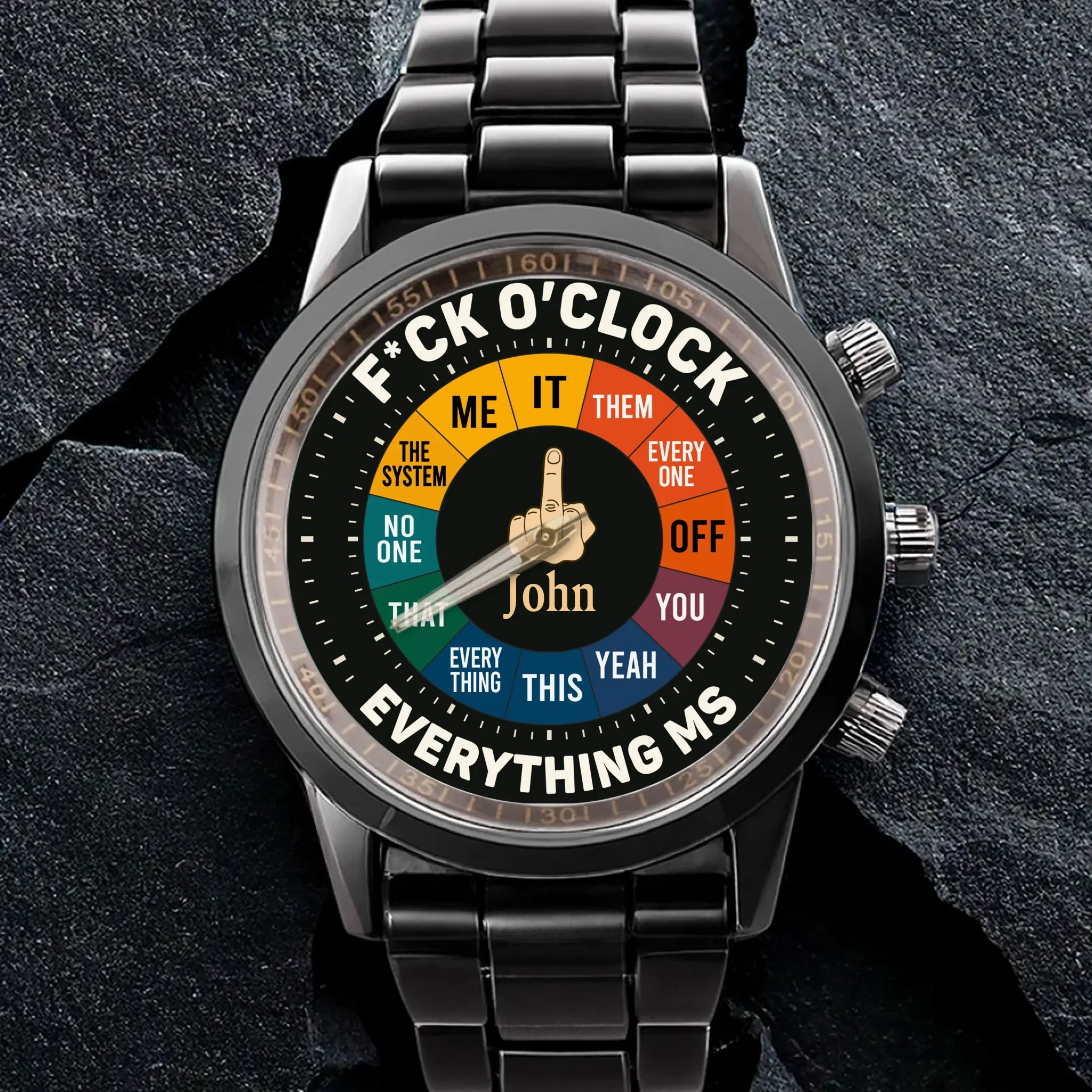 Custom Men's Watch - Personalized Funny Gift For Friend, Coworker, Family Member - Whatever Time It Is - Image 2