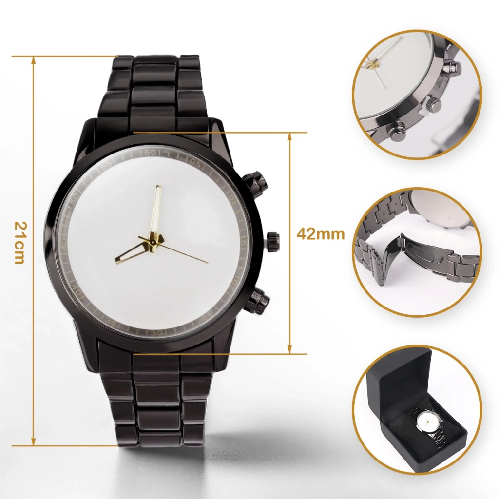 Custom Men's Watch - Personalized Funny Gift For Friend, Coworker, Family Member - Whatever Time It Is - Image 5