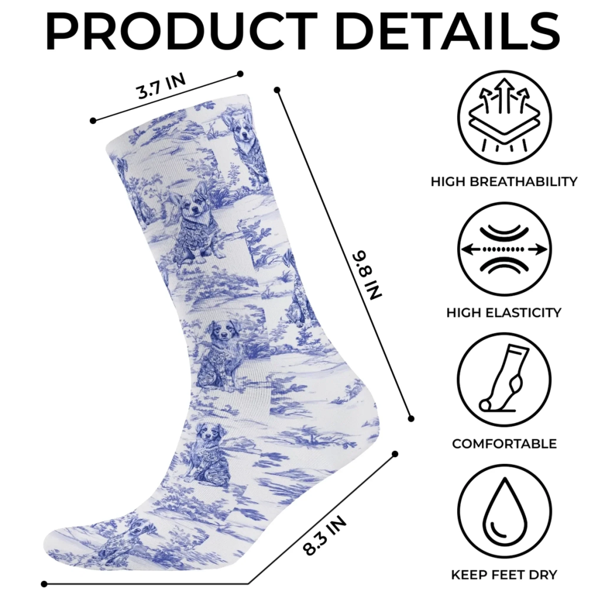 Custom Middle Tube Socks - Personalized Birthday Gifts For Dog Lovers, Dog Dad And Mom - Woof In Wonderland - Image 5