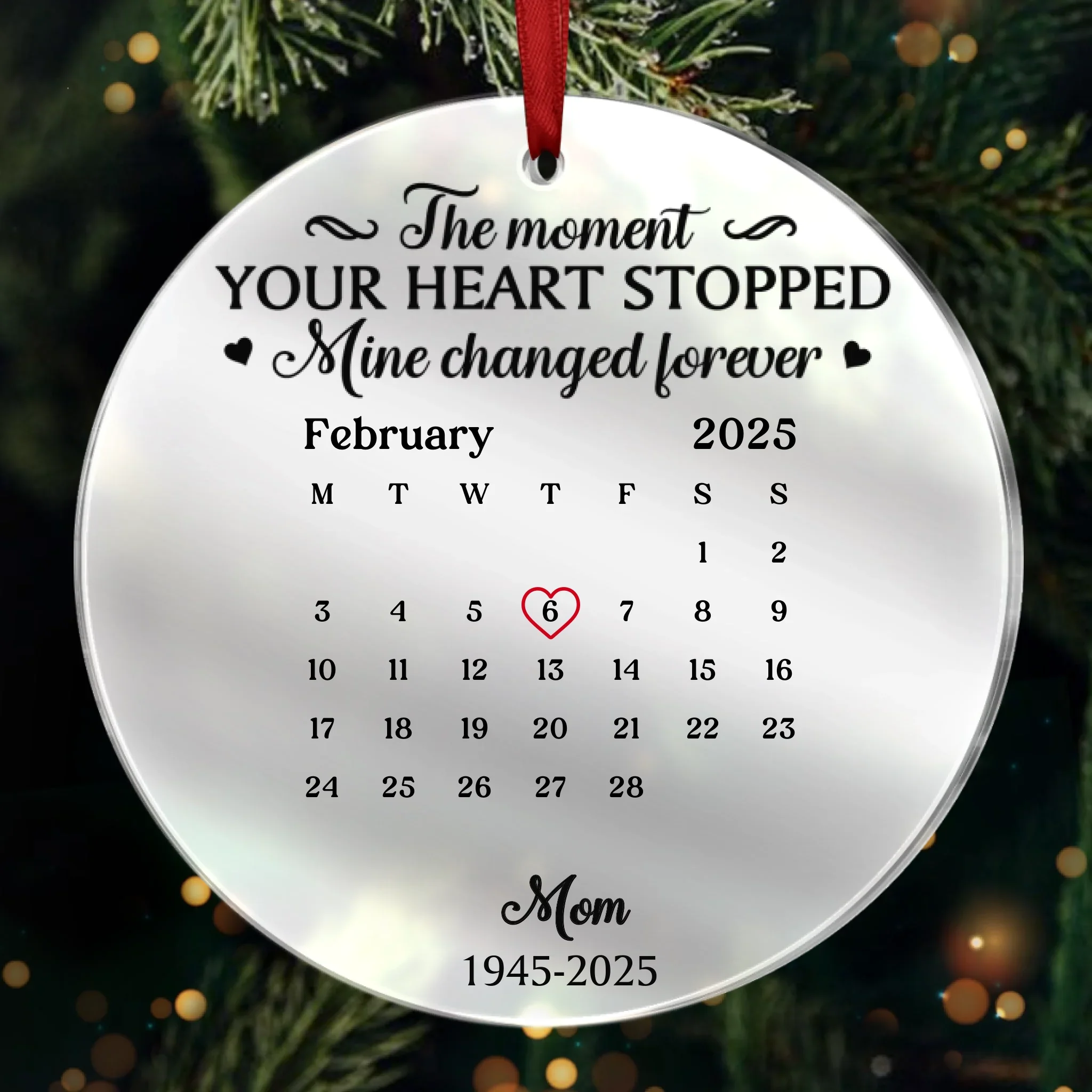 Custom Mirrored Acrylic Ornament - Personalized Memorial Sympathy Gifts For Loss Of Mom, Dad - Your Presence Still Glows - Image 2