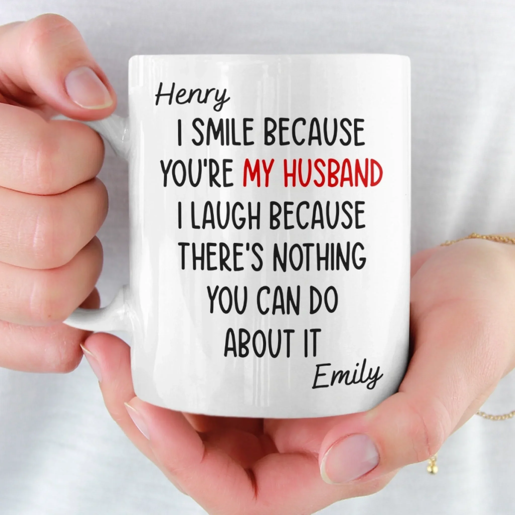 Custom Mug - Personalized Anniversary Christmas Wedding Gifts For Husband And Wife, Him And Her - Wife Life Chose Me - Image 5