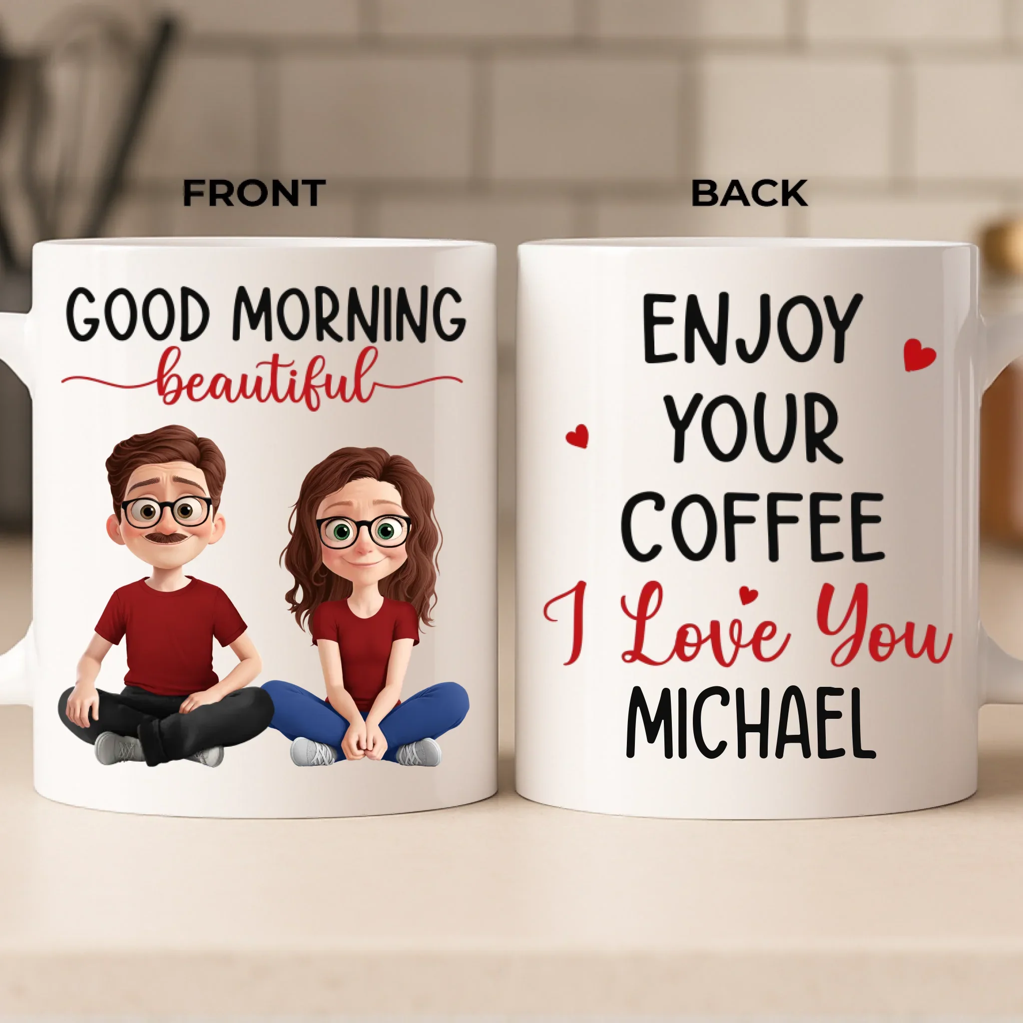Custom Mug - Personalized Anniversary Wedding Gifts For Husband And Wife, Him And Her - Better Together Since Day One - Image 2