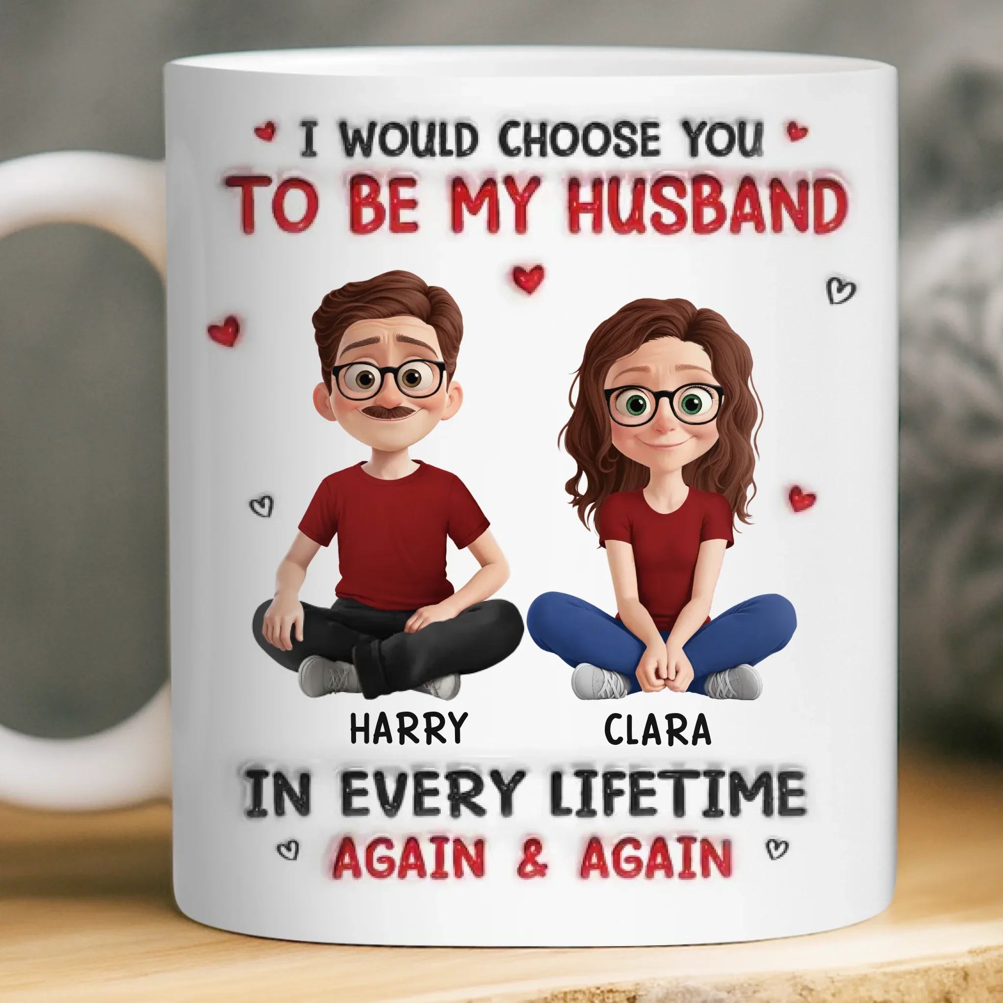 Custom Mug - Personalized Anniversary Wedding Gifts For Husband And Wife, Him And Her - Choosing You Never Gets Old - Image 2