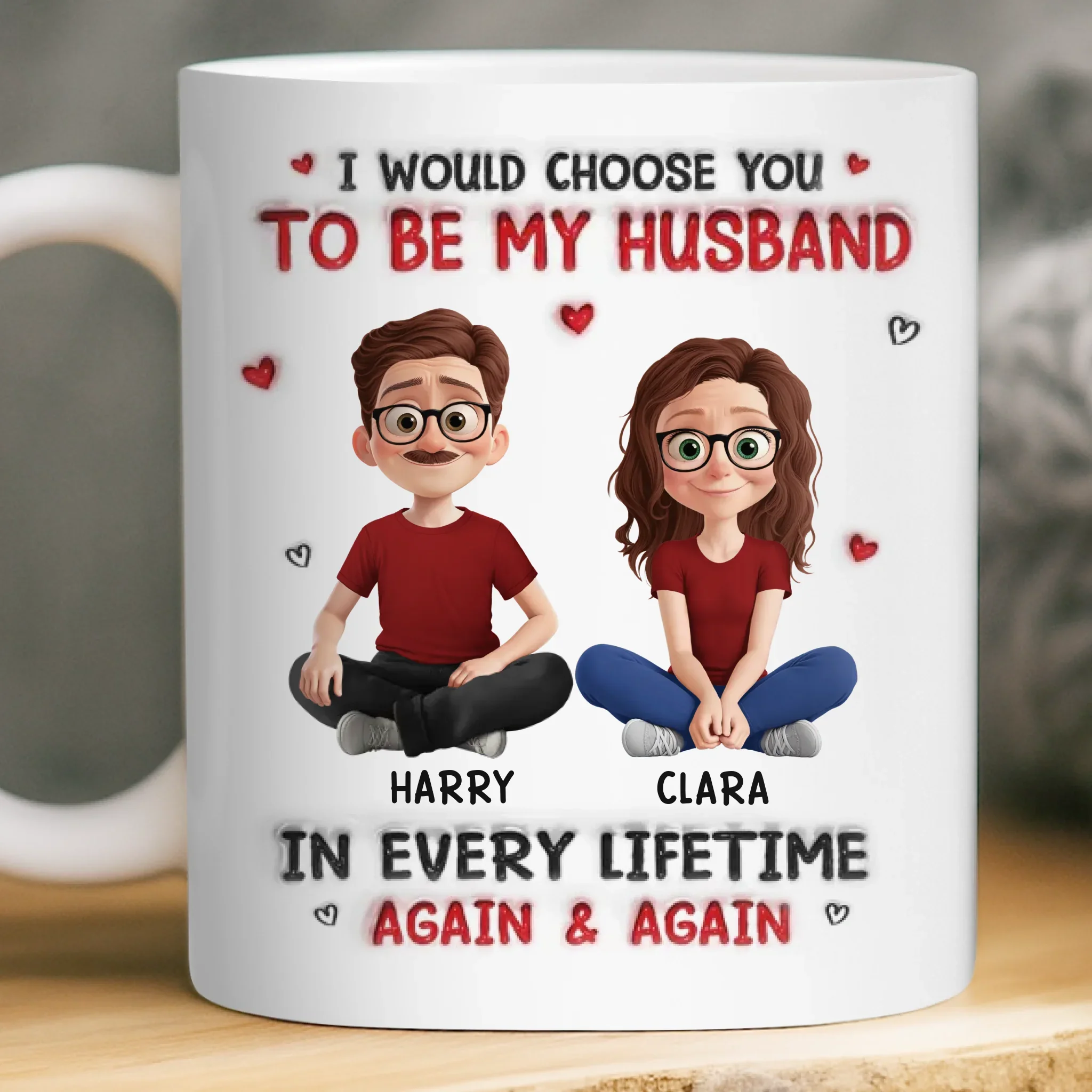 Custom Mug - Personalized Anniversary Wedding Gifts For Husband And Wife, Him And Her - Choosing You Never Gets Old - Image 3