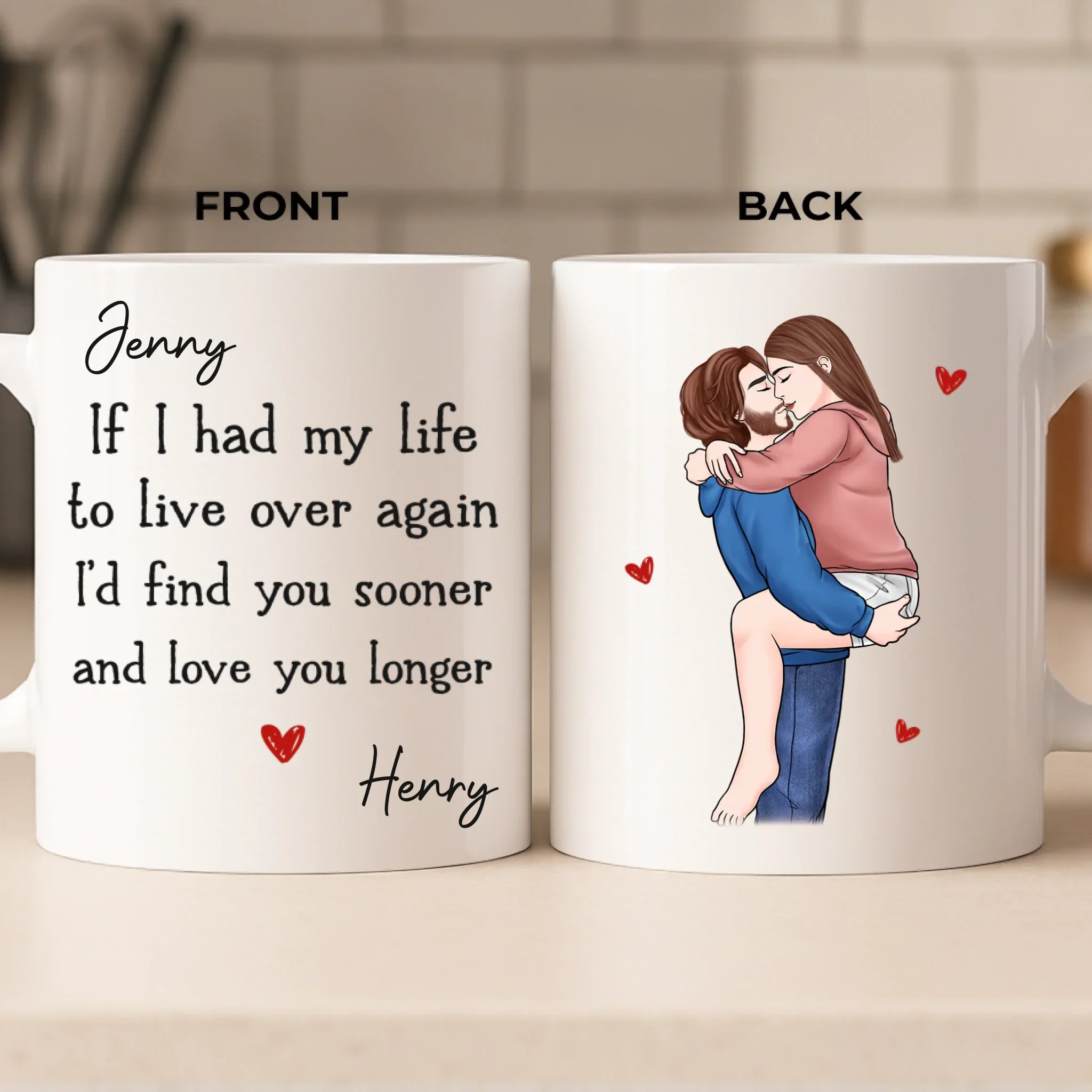 Custom Mug - Personalized Anniversary Wedding Gifts For Husband And Wife, Him And Her - Forever Starts With Us - Image 2