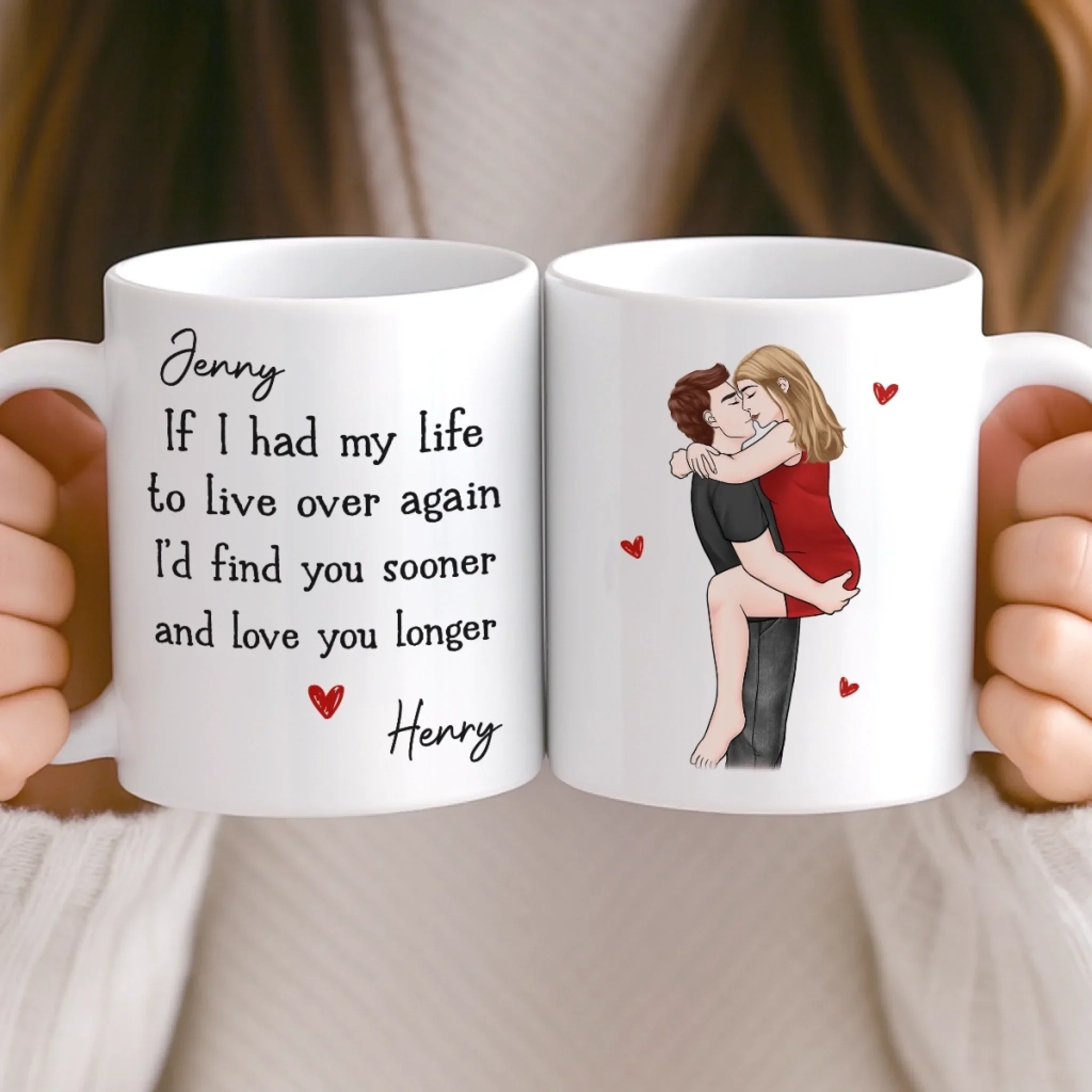 Custom Mug - Personalized Anniversary Wedding Gifts For Husband And Wife, Him And Her - Forever Starts With Us - Image 4