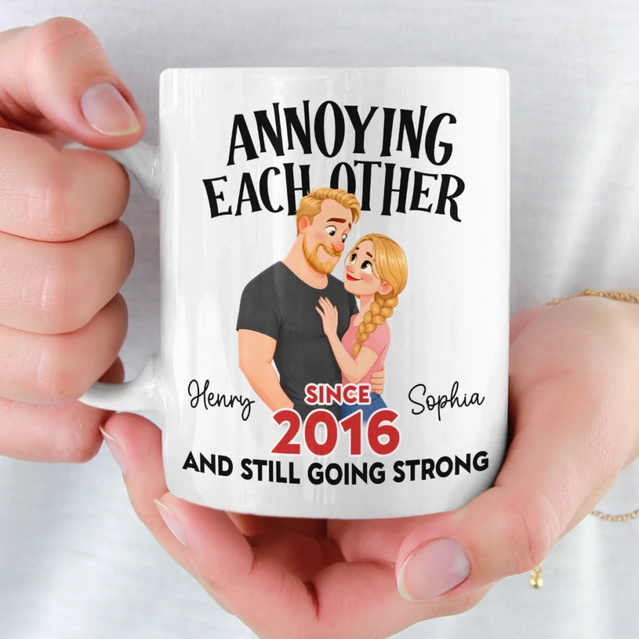 Custom Mug - Personalized Anniversary Wedding Gifts For Husband And Wife, Him And Her - Happily Ever After - Image 5