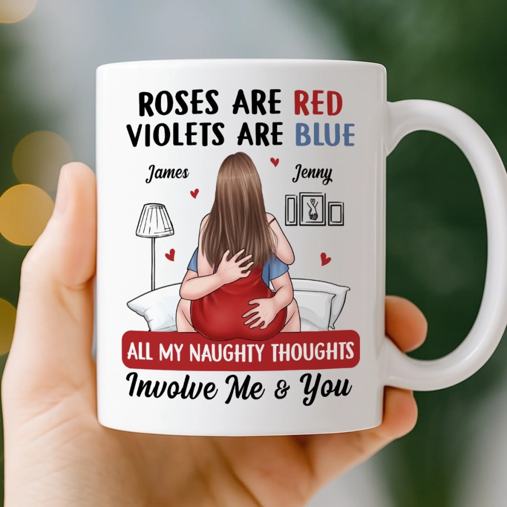 Custom Mug - Personalized Anniversary Wedding Gifts For Husband And Wife, Him And Her - Home Is Your Arms - Image 3