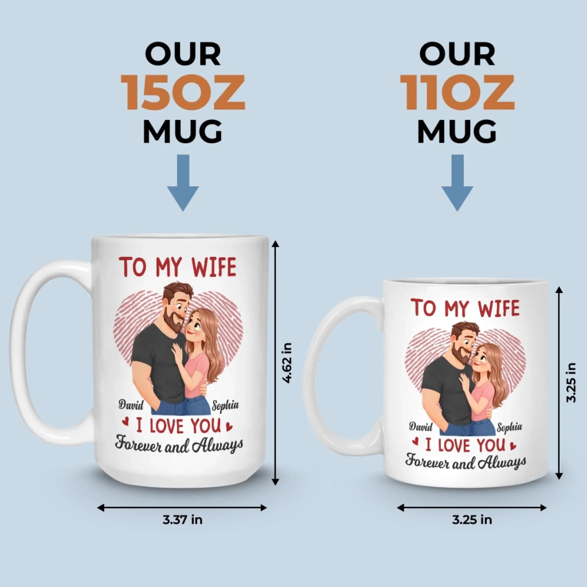 Custom Mug - Personalized Anniversary Wedding Gifts For Husband And Wife, Him And Her - Love Feels Like Home - Image 6