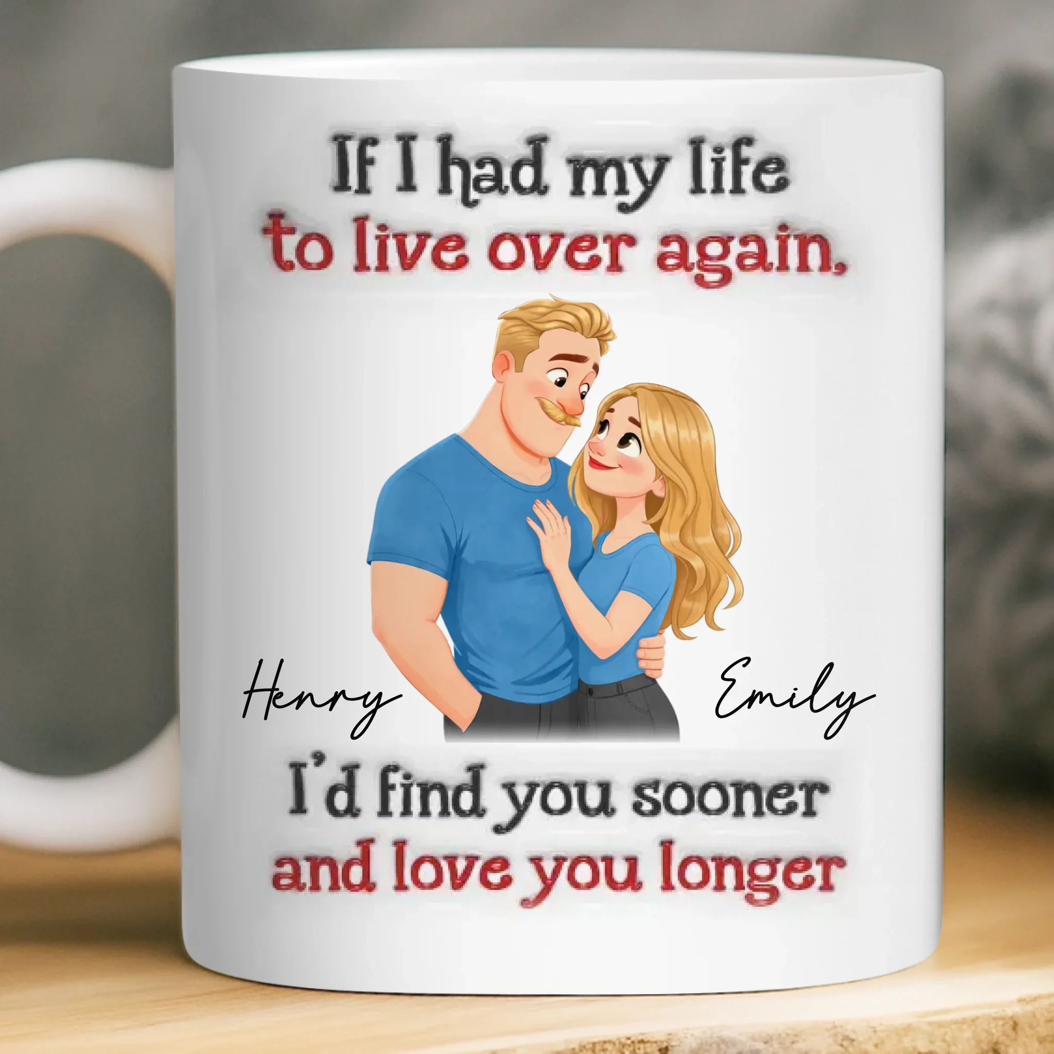 Custom Mug - Personalized Anniversary Wedding Gifts For Husband And Wife, Him And Her - Love Grows Here - Image 2