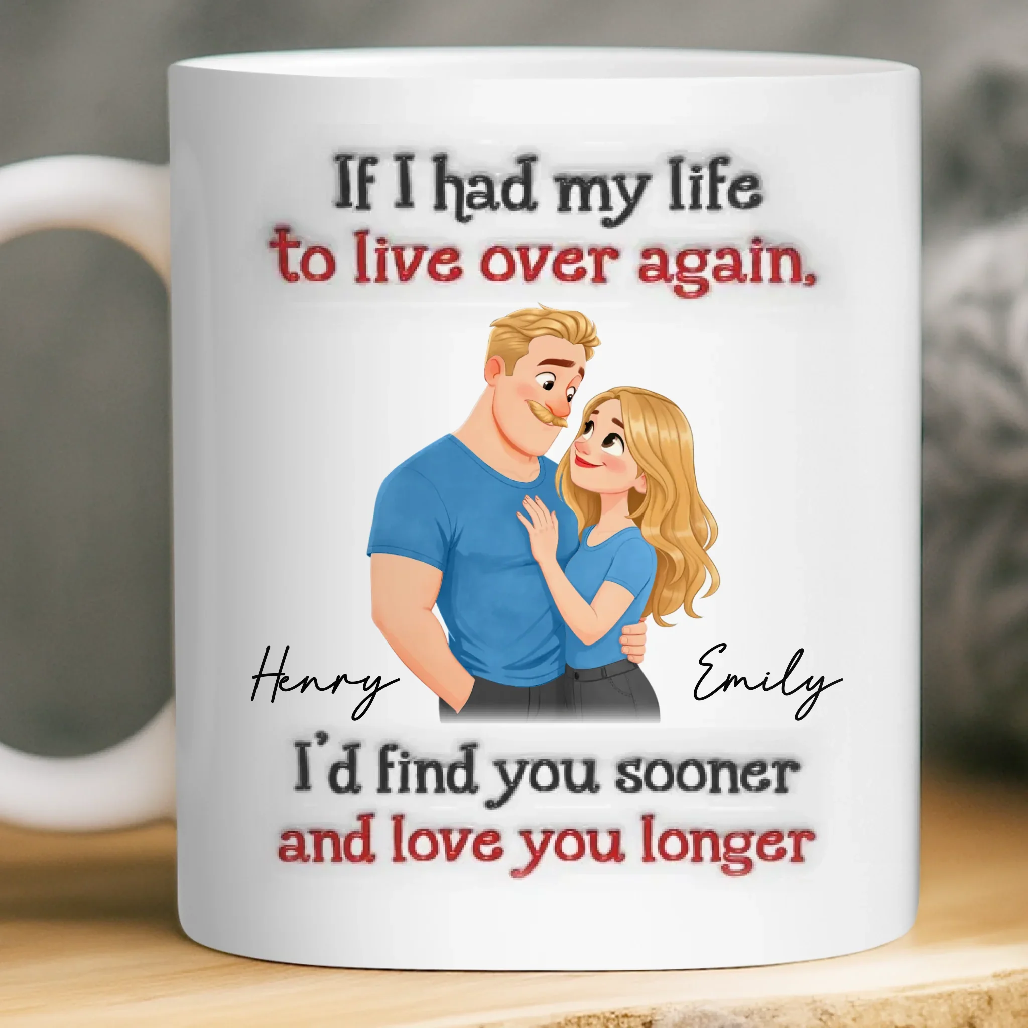 Custom Mug - Personalized Anniversary Wedding Gifts For Husband And Wife, Him And Her - Love Grows Here - Image 3