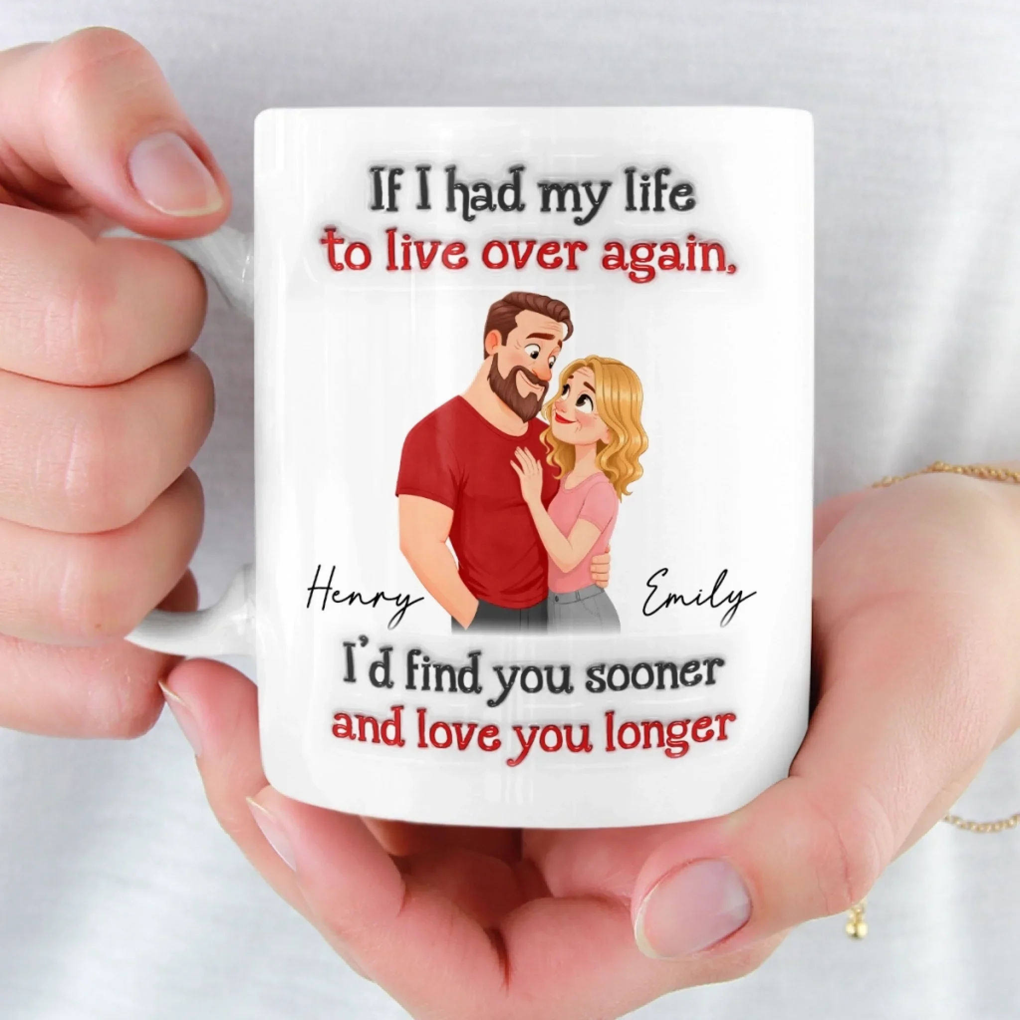 Custom Mug - Personalized Anniversary Wedding Gifts For Husband And Wife, Him And Her - Love Grows Here - Image 6