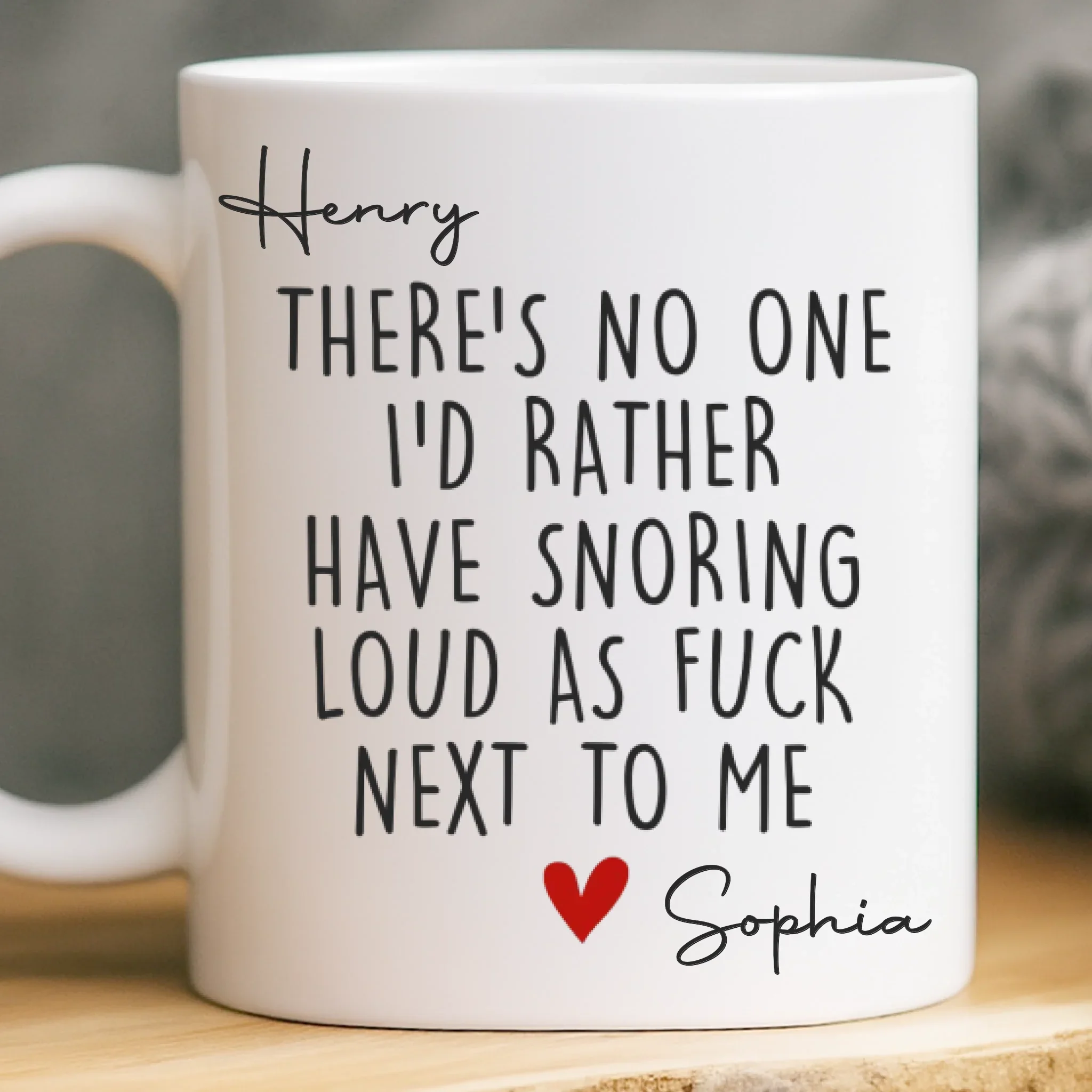 Custom Mug - Personalized Anniversary Wedding Gifts For Husband And Wife, Him And Her - Love You Even When You Snore - Image 2