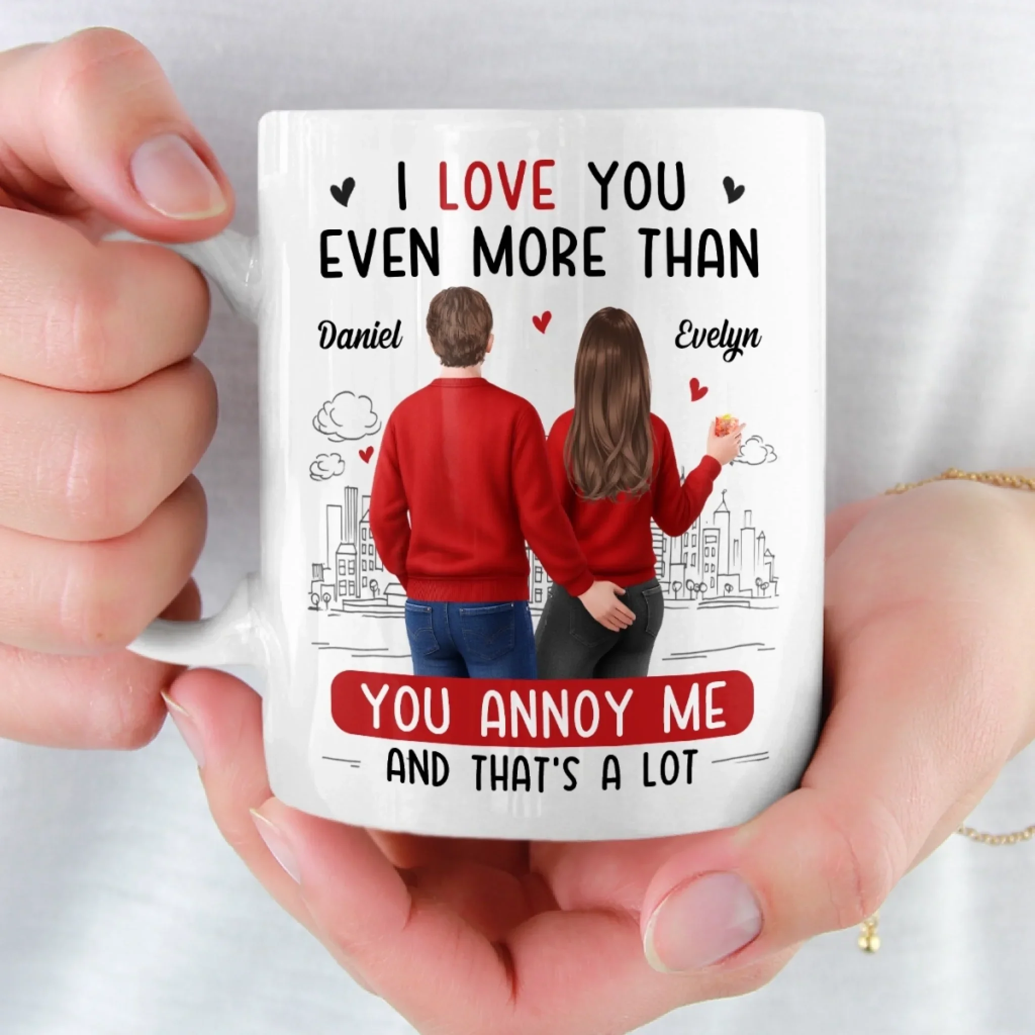 Custom Mug - Personalized Anniversary Wedding Gifts For Husband And Wife, Him And Her - Loving You Comes Easy - Image 5