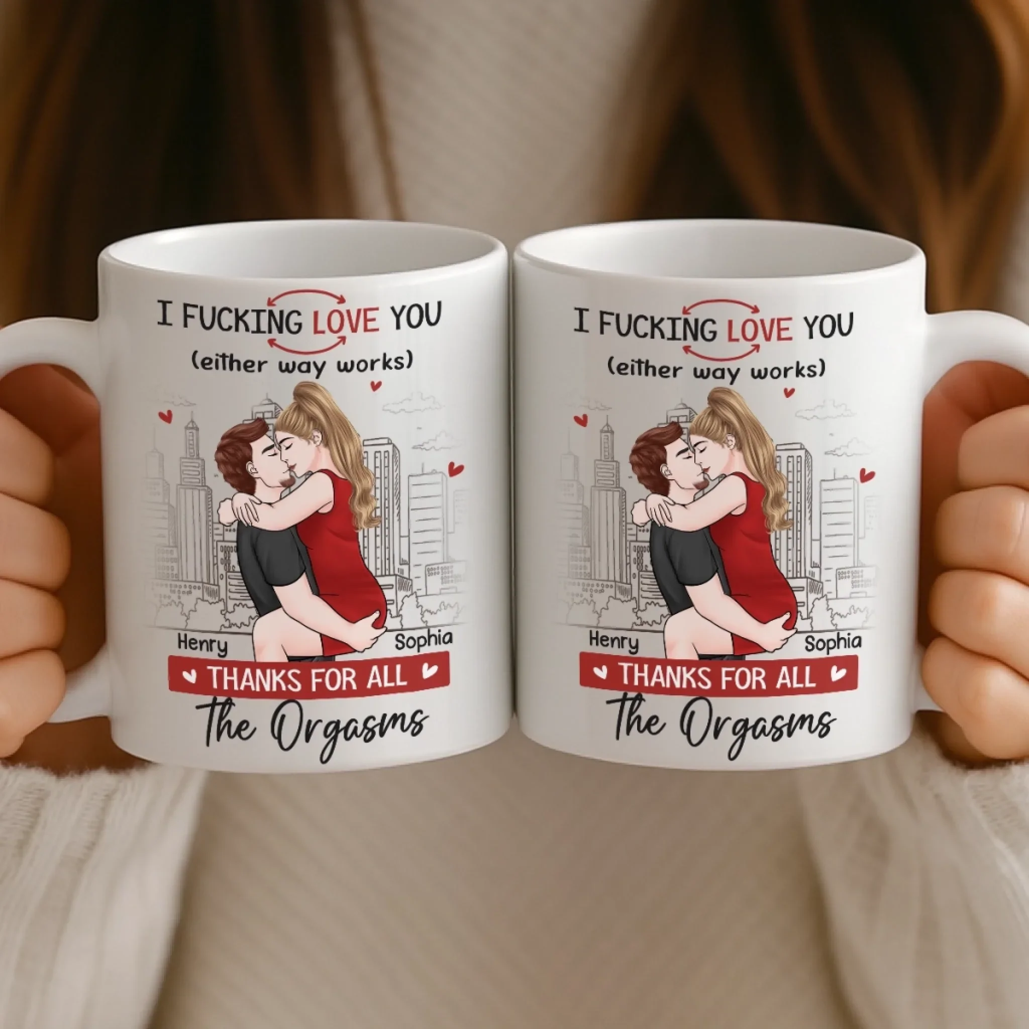 Custom Mug - Personalized Anniversary Wedding Gifts For Husband And Wife, Him And Her - Our Love Feels Steady - Image 4