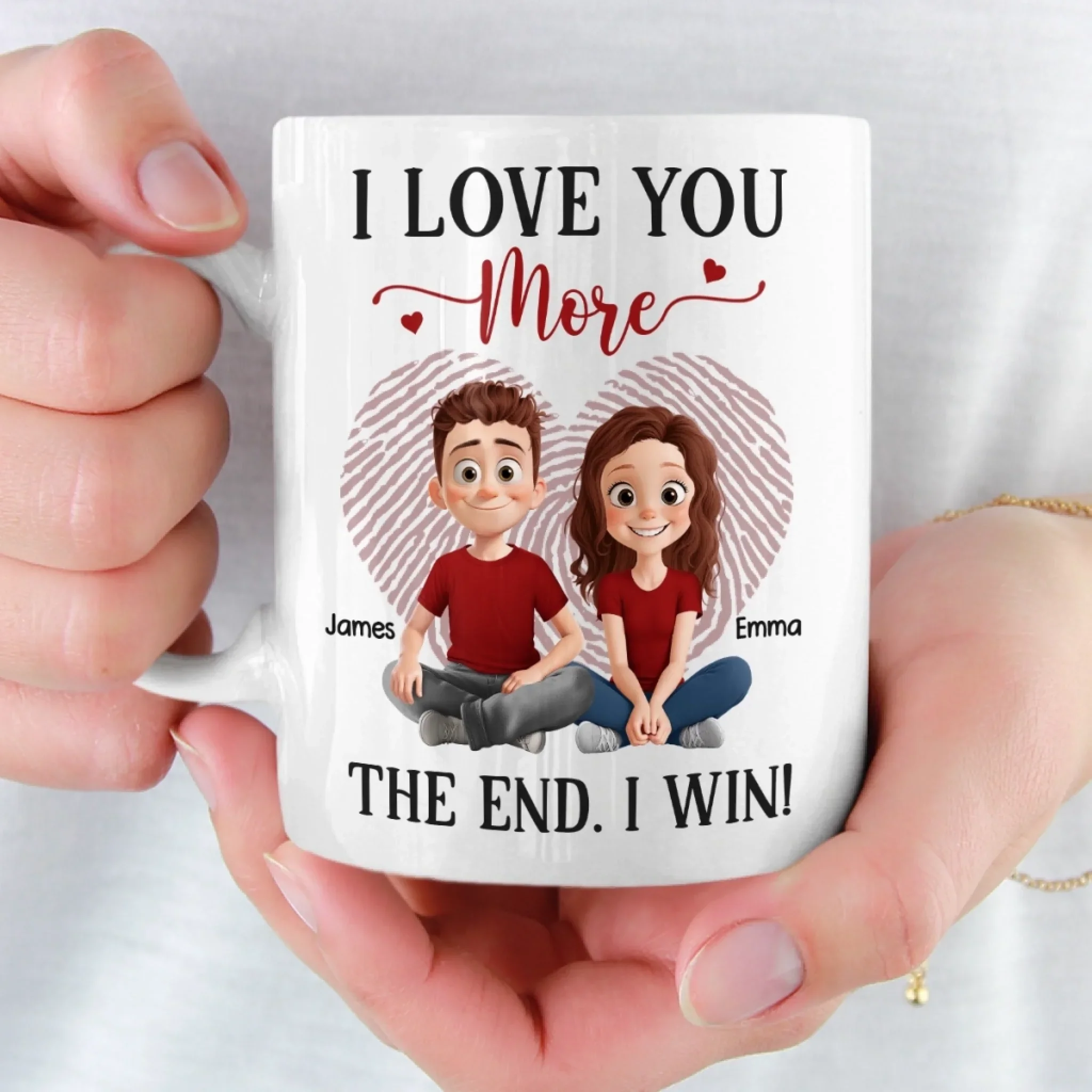 Custom Mug - Personalized Anniversary Wedding Gifts For Husband And Wife, Him And Her - Two Hearts One Story - Image 5