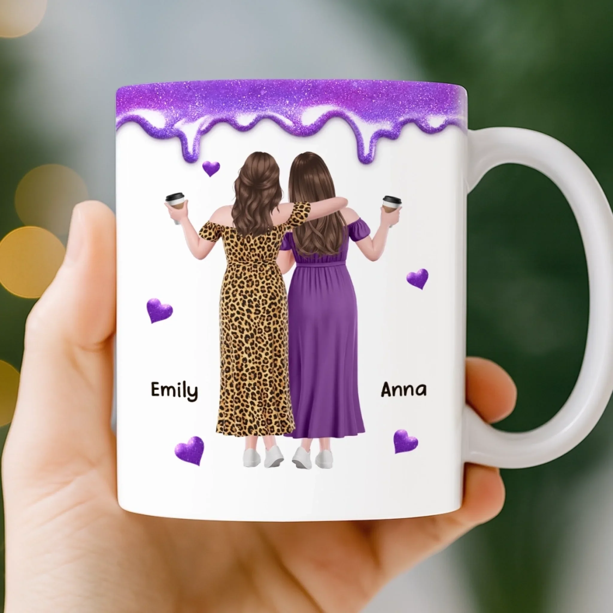 Custom Mug - Personalized Best Friend Birthday Gifts For Women, Besties, Sisters, BFF - Besties Making Life Shine Brighter - Image 4