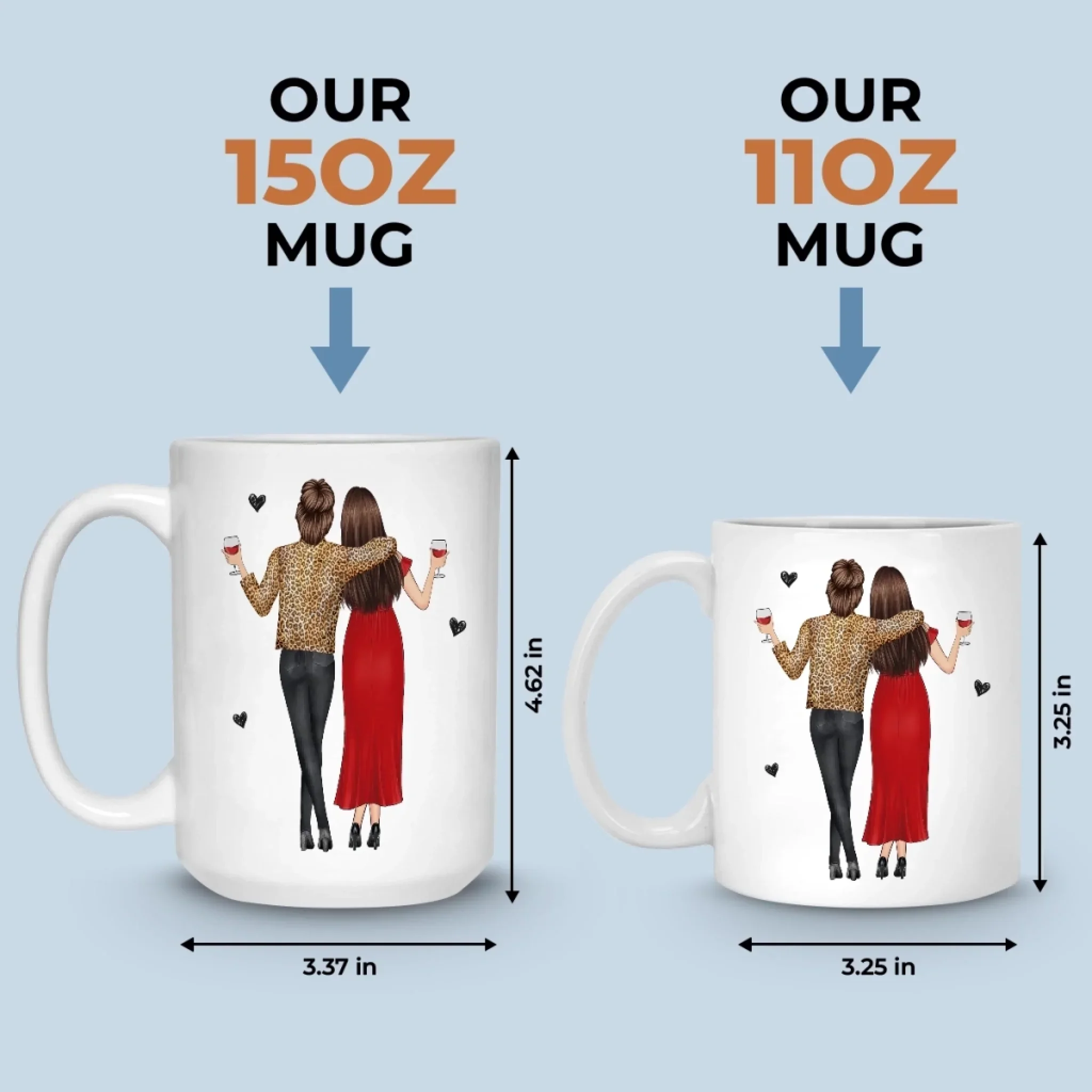 Custom Mug - Personalized Best Friend Birthday Gifts For Women, Besties, Sisters, BFF - Laugh Lines And Memories - Image 6