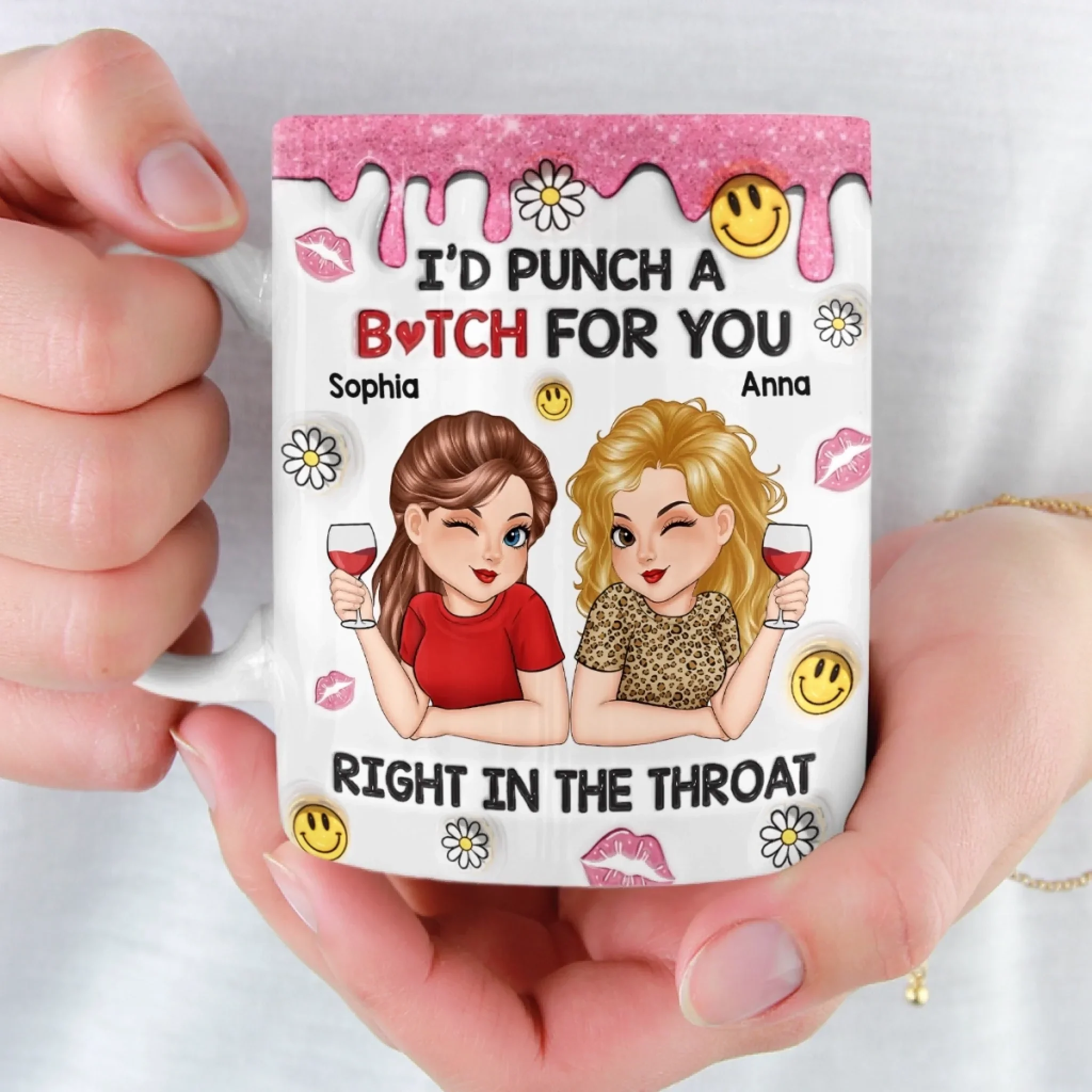 Custom Mug - Personalized Best Friend Birthday Gifts For Women, Besties, Sisters, BFF - Laugh More With You - Image 6