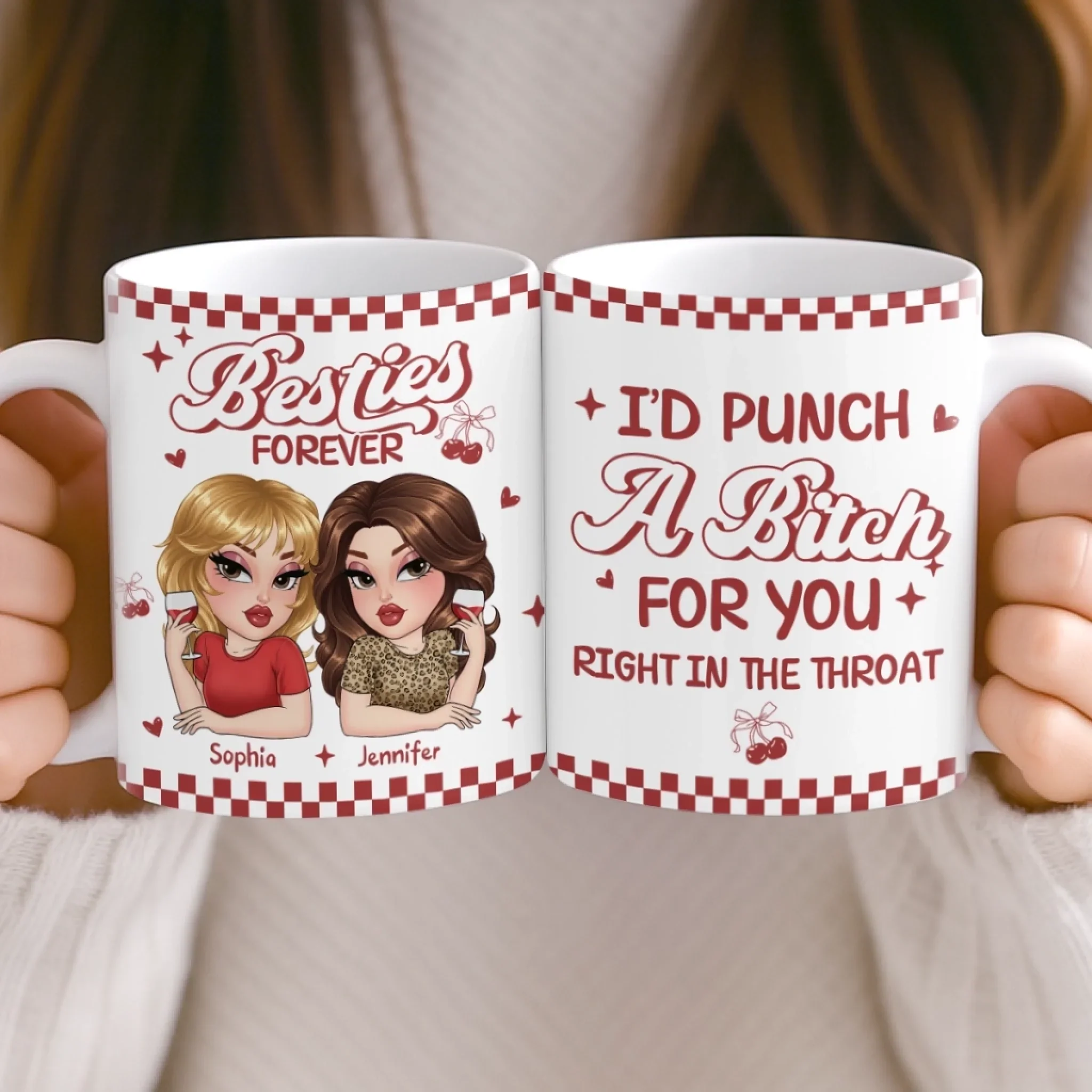 Custom Mug - Personalized Best Friend Birthday Gifts For Women, Besties, Sisters, BFF - My Favorite Kind Of Peace - Image 5