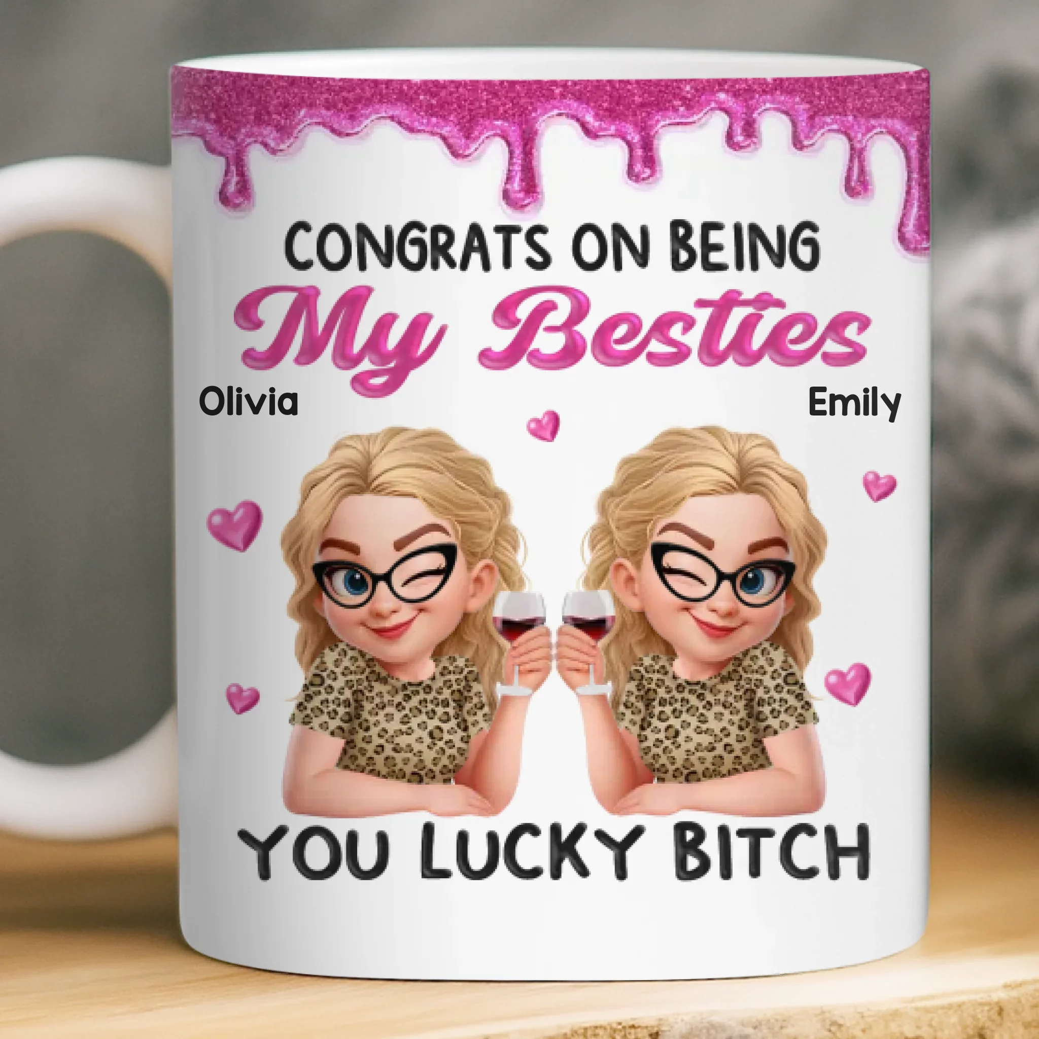Custom Mug - Personalized Best Friend Birthday Gifts For Women, Besties, Sisters, BFF - Smiles Brewed Daily - Image 2