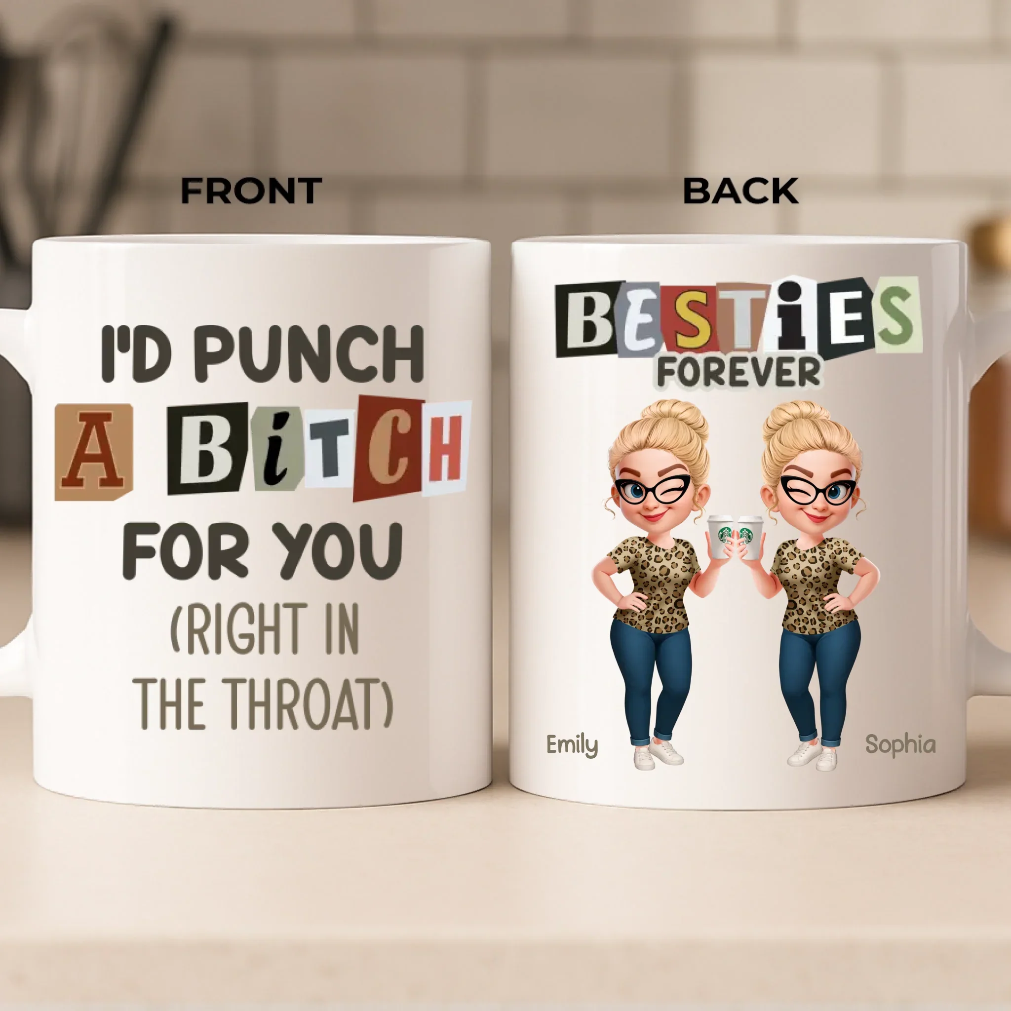 Custom Mug - Personalized Best Friend Birthday Gifts For Women, Besties, Sisters, BFF - Stay Wild Stay Close - Image 2