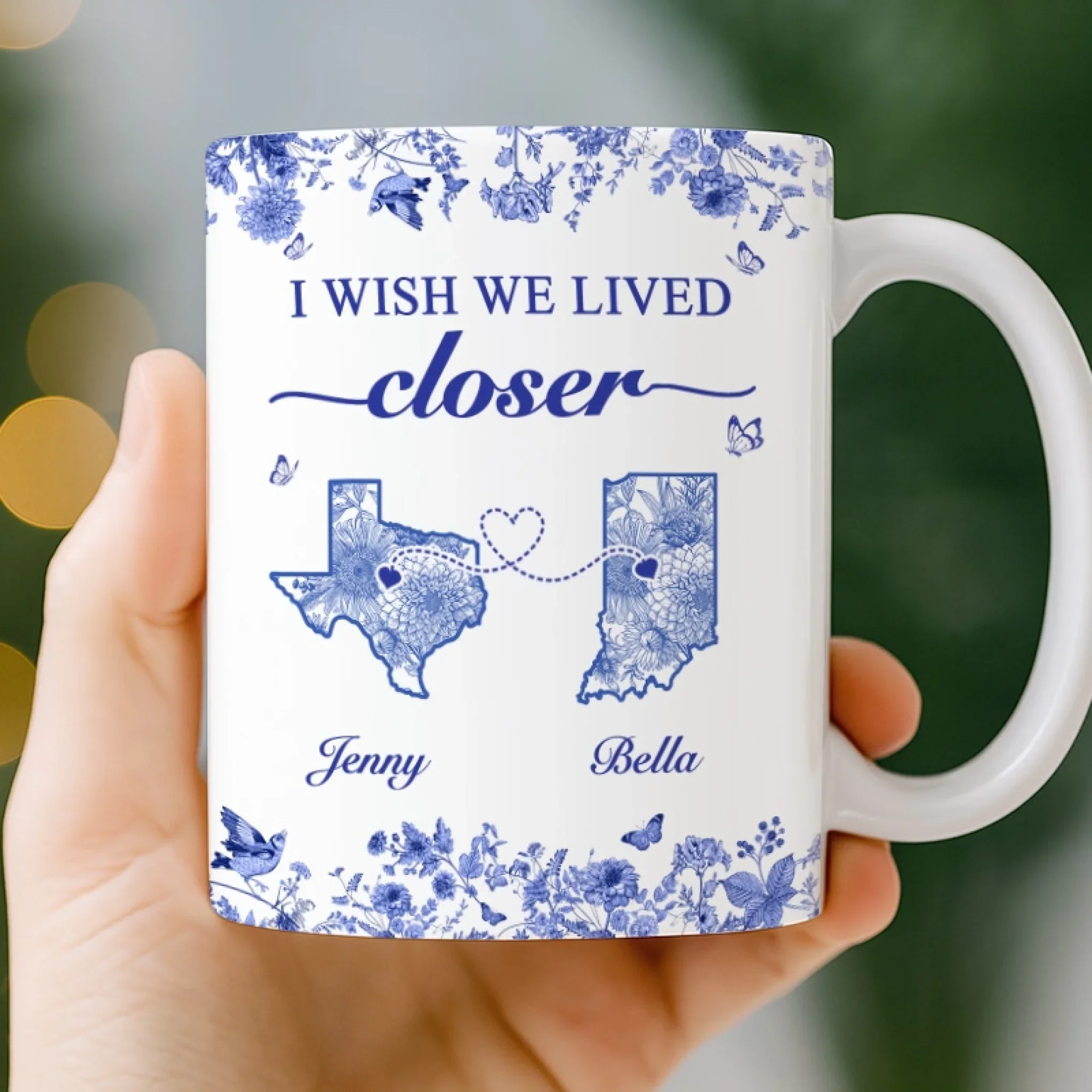 Custom Mug - Personalized Best Friend Birthday Gifts For Women - I Wish We Lived Closer - Image 4