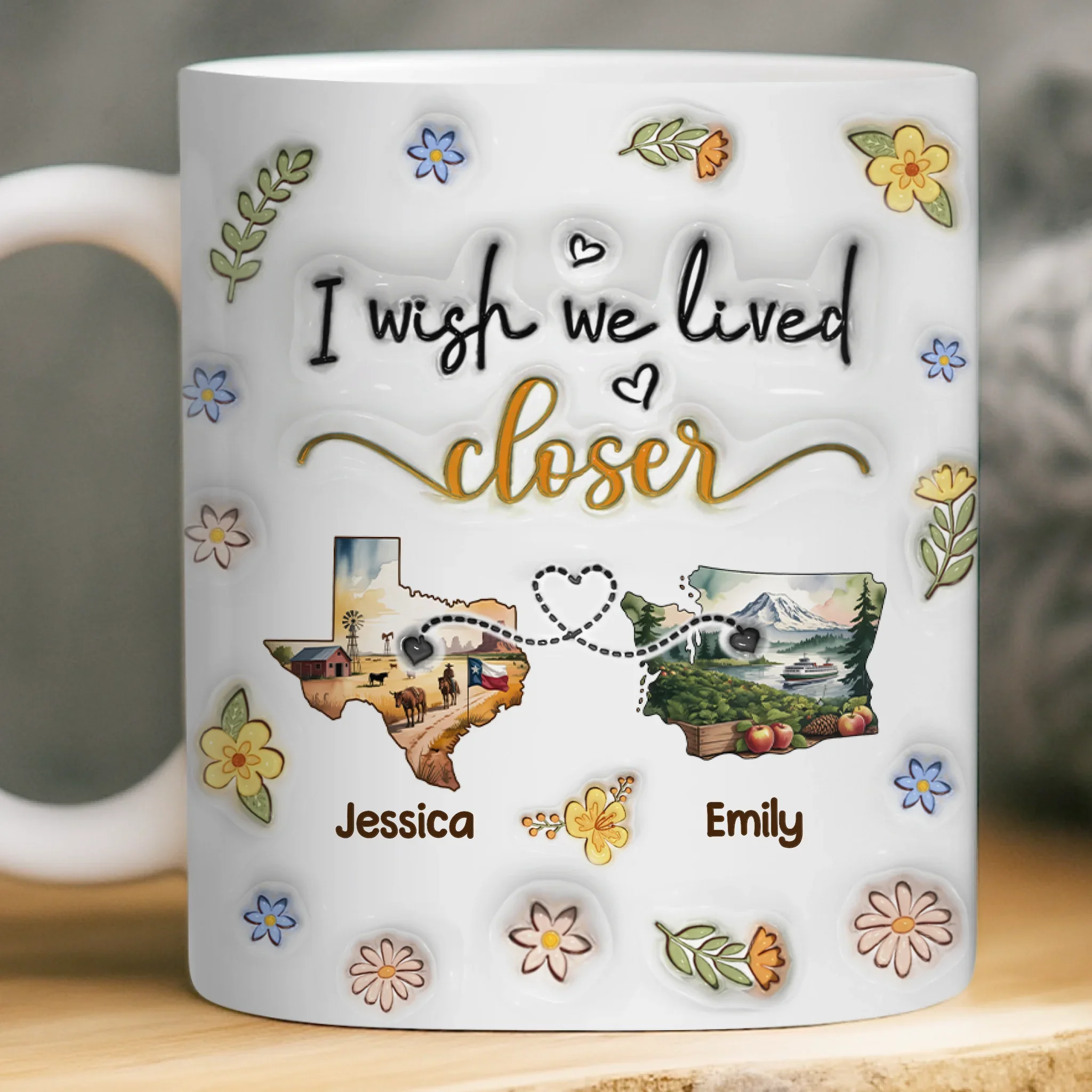 Custom Long Distance Mug - Personalized Best Friend Christmas Birthday Gifts For Women, Besties, Sisters, BFF - Always Better When We Are Together - Image 3