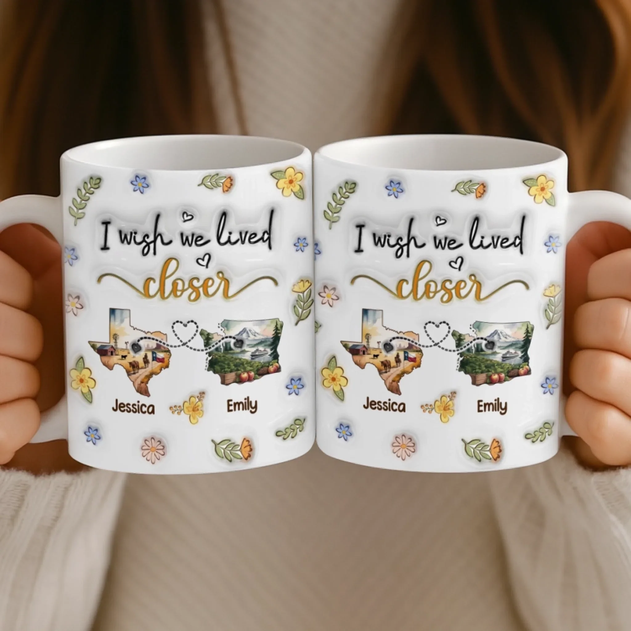Custom Long Distance Mug - Personalized Best Friend Christmas Birthday Gifts For Women, Besties, Sisters, BFF - Always Better When We Are Together - Image 5