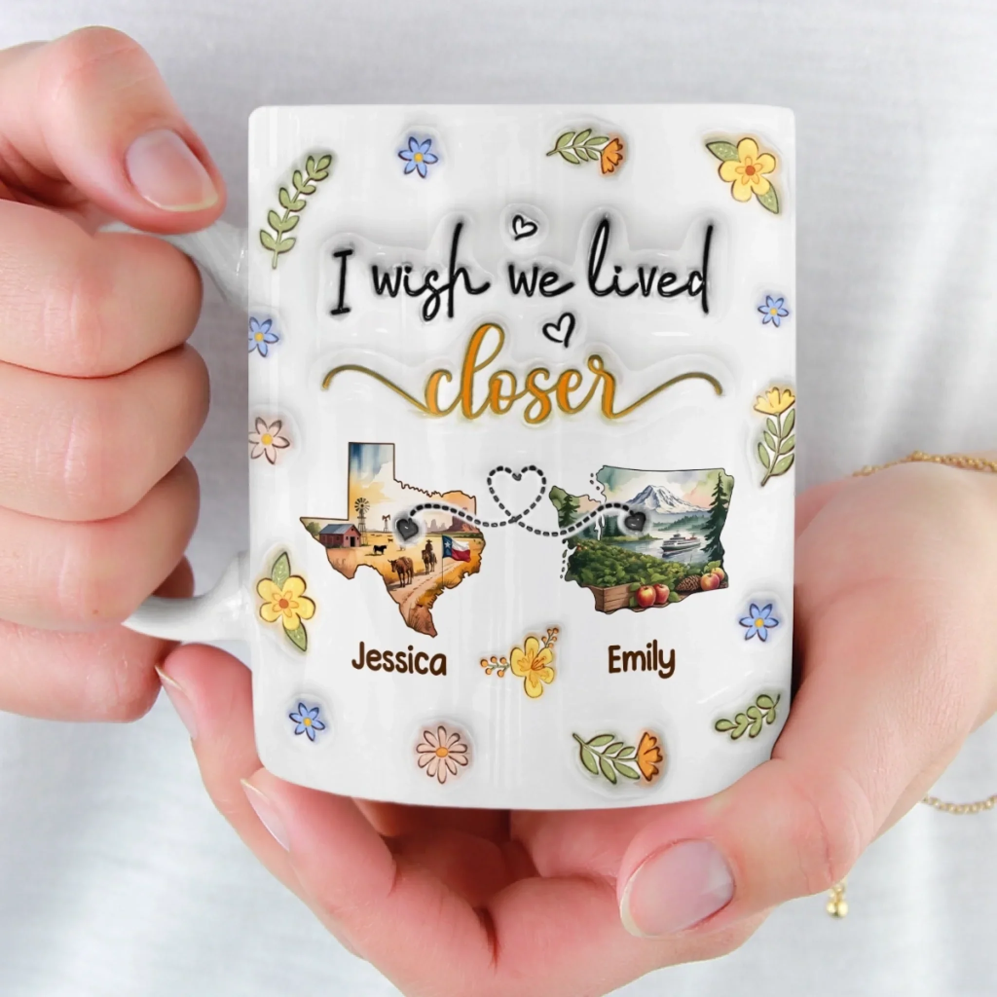 Custom Long Distance Mug - Personalized Best Friend Christmas Birthday Gifts For Women, Besties, Sisters, BFF - Always Better When We Are Together - Image 6